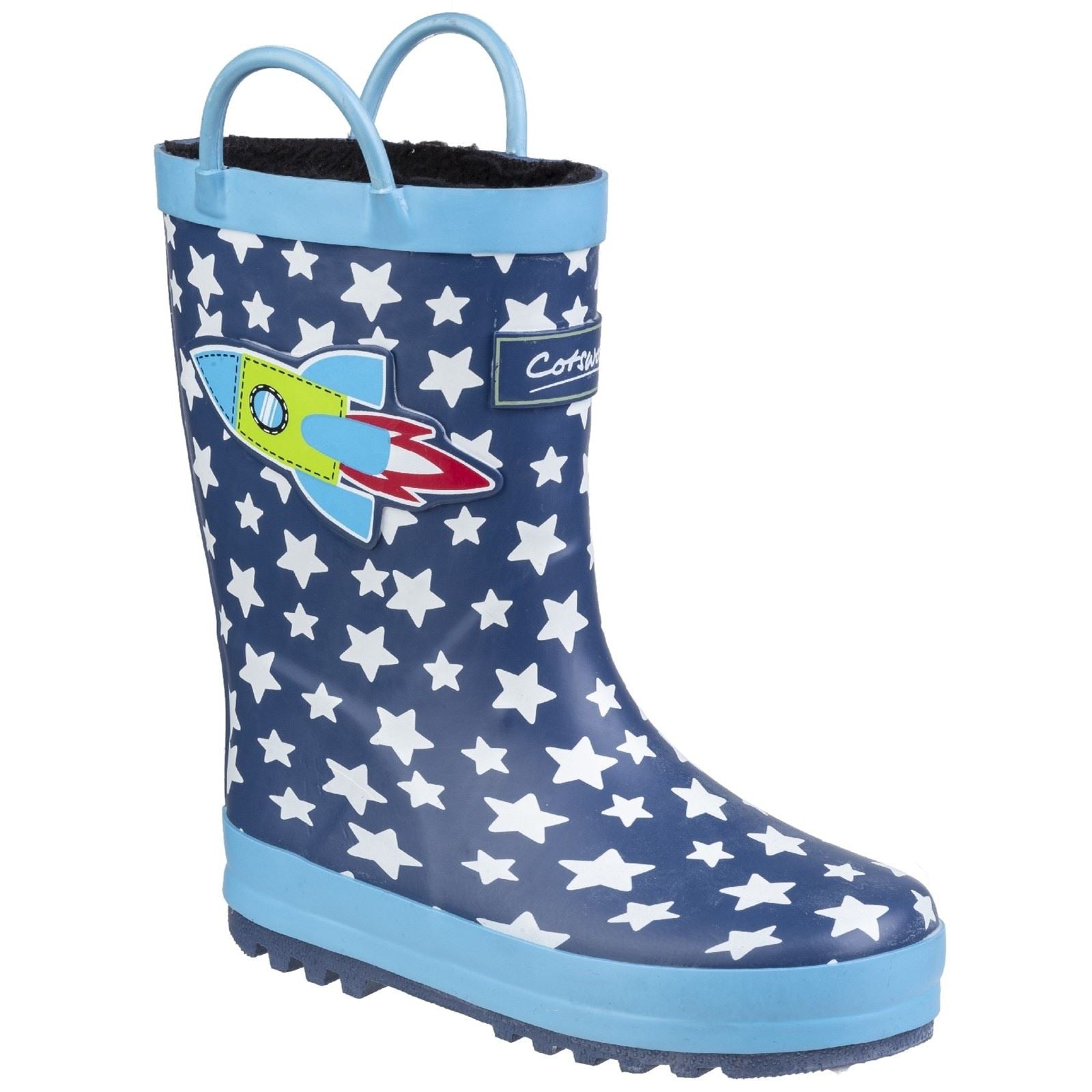 Cotswold Sprinkle Caoutchouc Bottes En Caoutchouc Bleu Foncé & Blanc