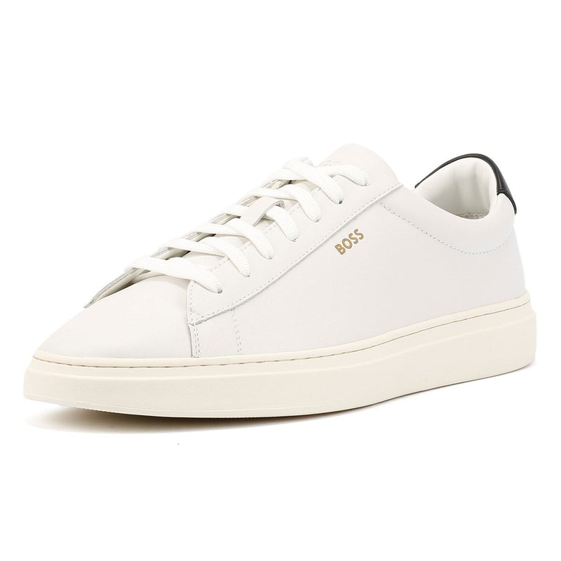 Boss Kieran Tennis Baskets Blanches En Cuir Pour Hommes
