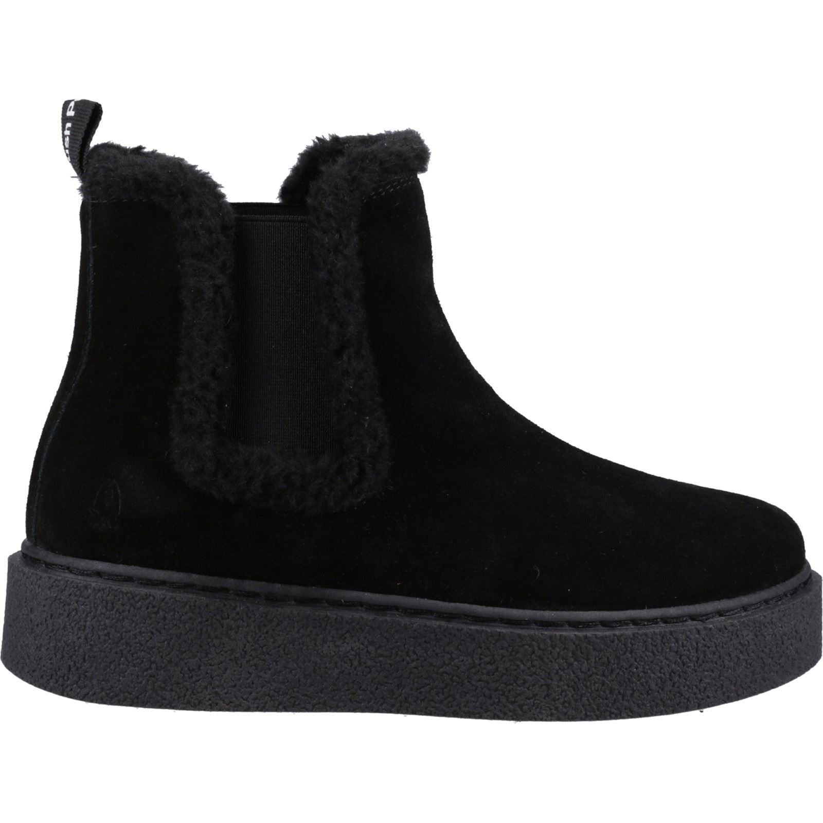 Hush Puppies Bella Bottines Chelsea Plates Pour Femmes En Daim Noir