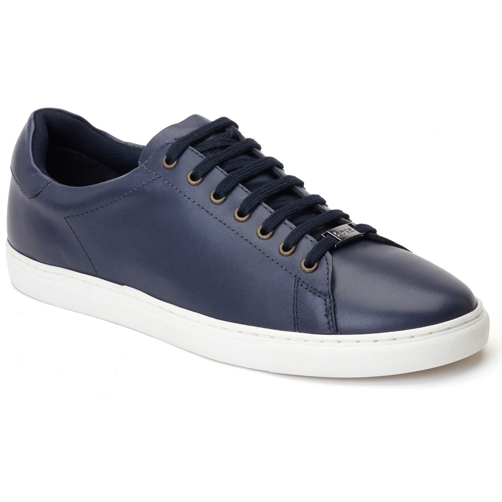 Base London Tucker Chaussures De Sport Pour Homme En Cuir Bleu Marine