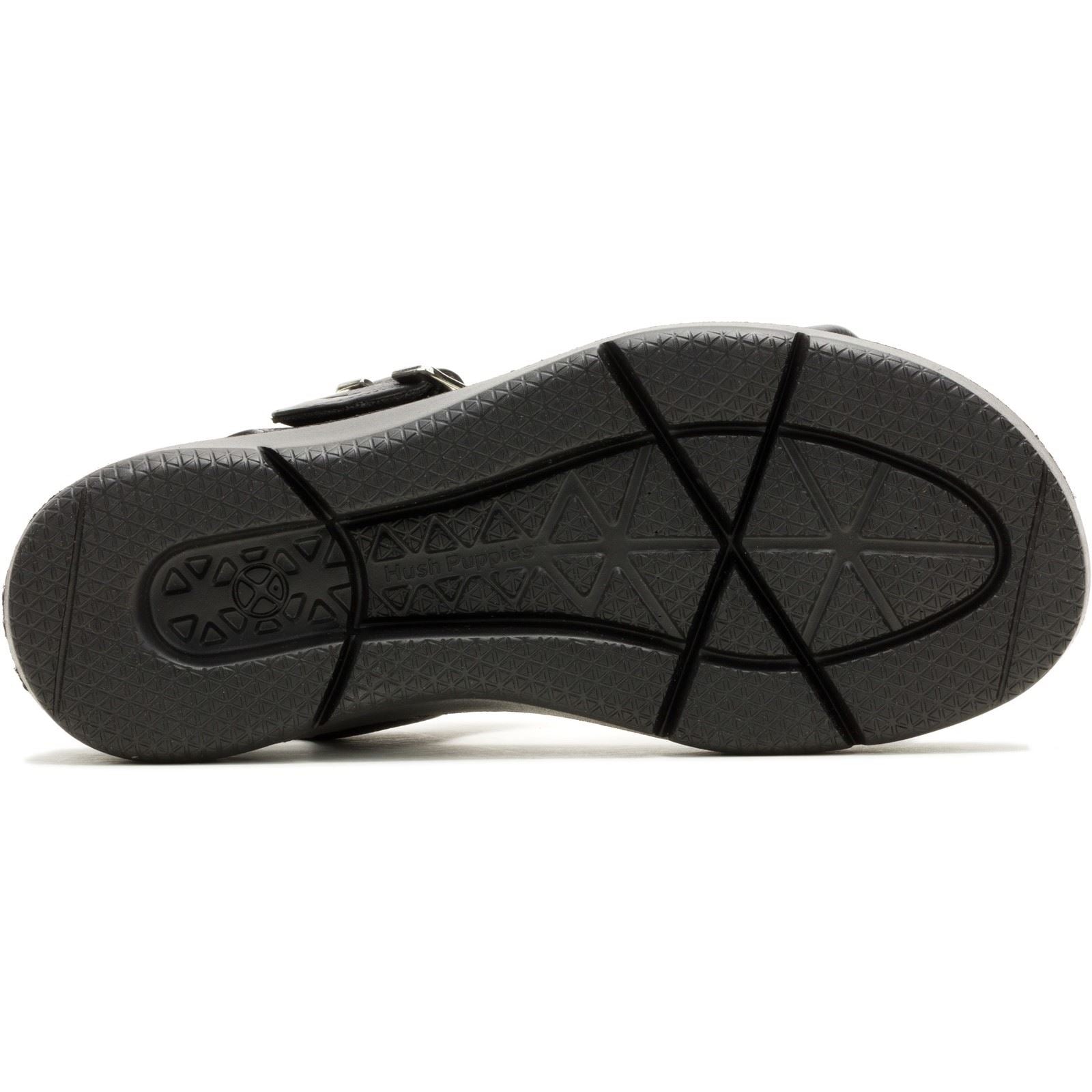 Hush Puppies Uplift Sandales Noires Pour Femmes En Cuir