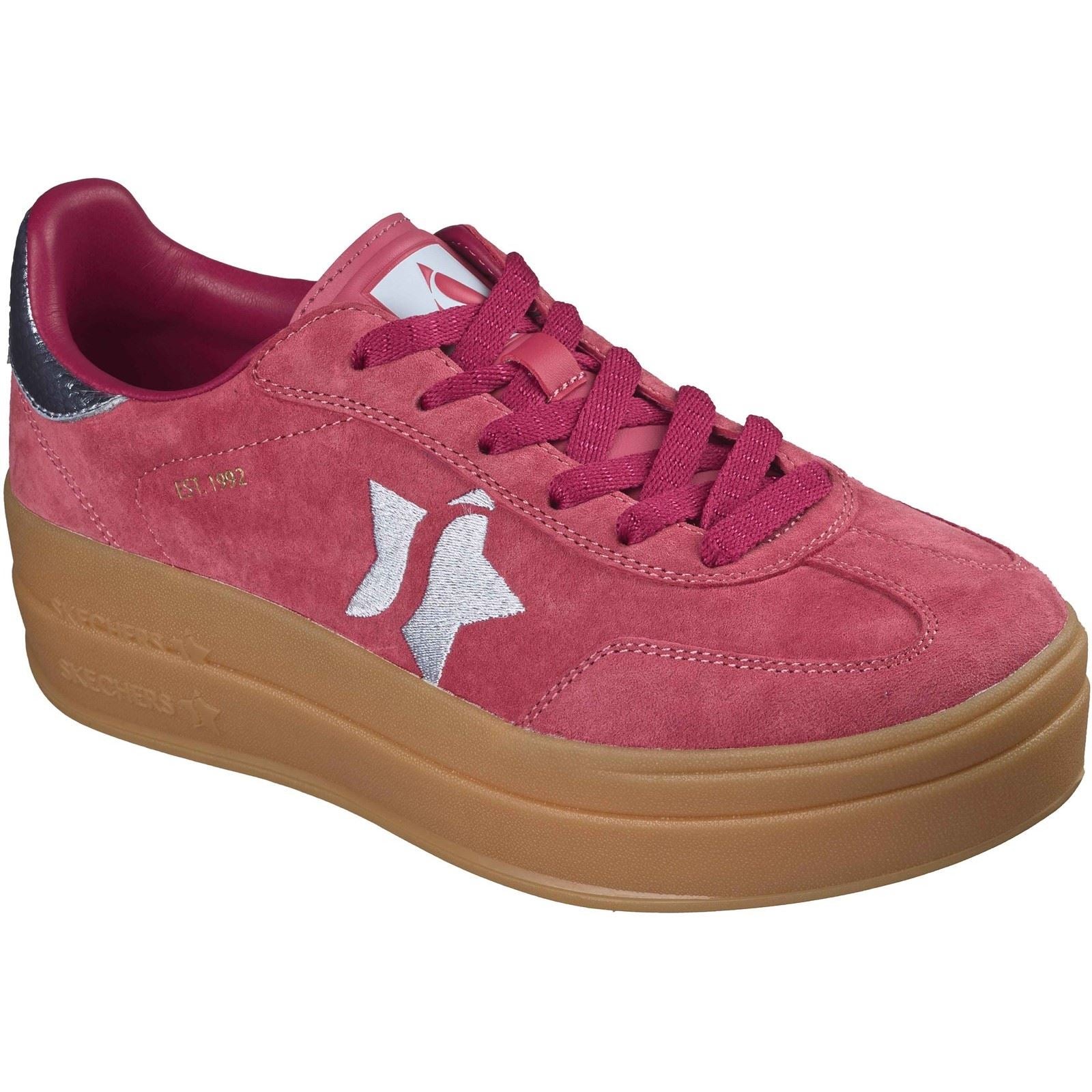 Skechers Academy Hi Elevated Essence Baskets En Cuir Femmes Rouges/Blaies