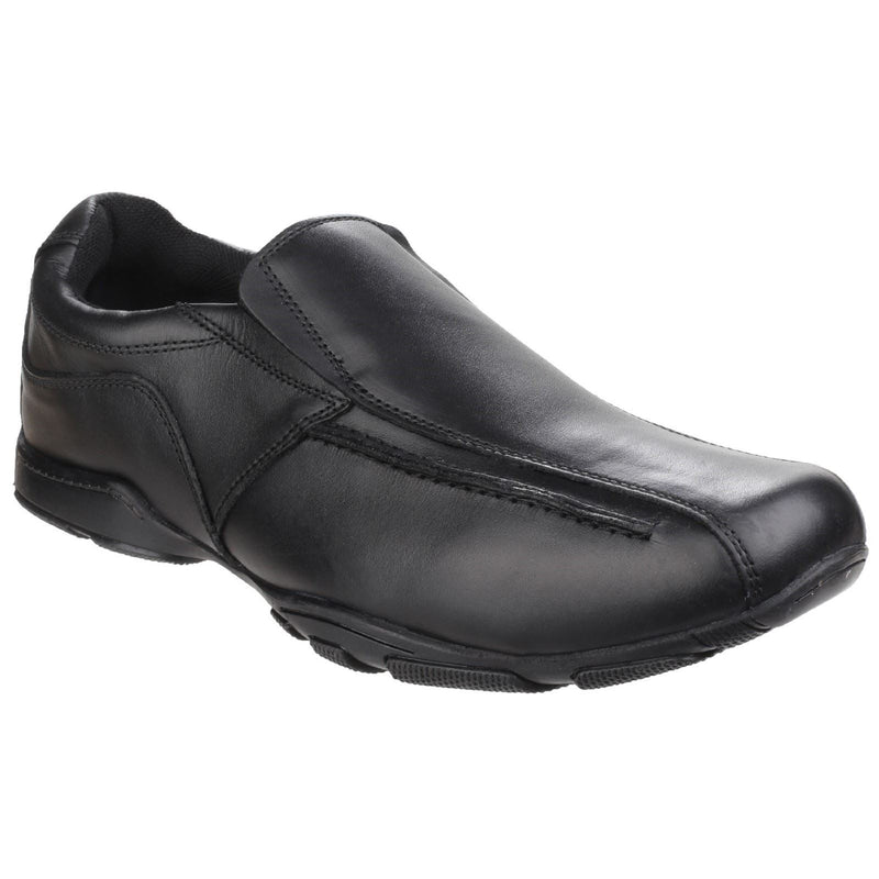 Hush Puppies Bespoke Senior Chaussures Noires Pour Garçons En Cuir