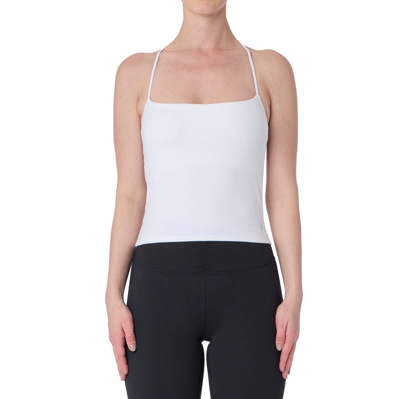 Skechers Goflex Slim Strappy Tank Débardeurs Actifs Blancs En Polyester Pour Femmes