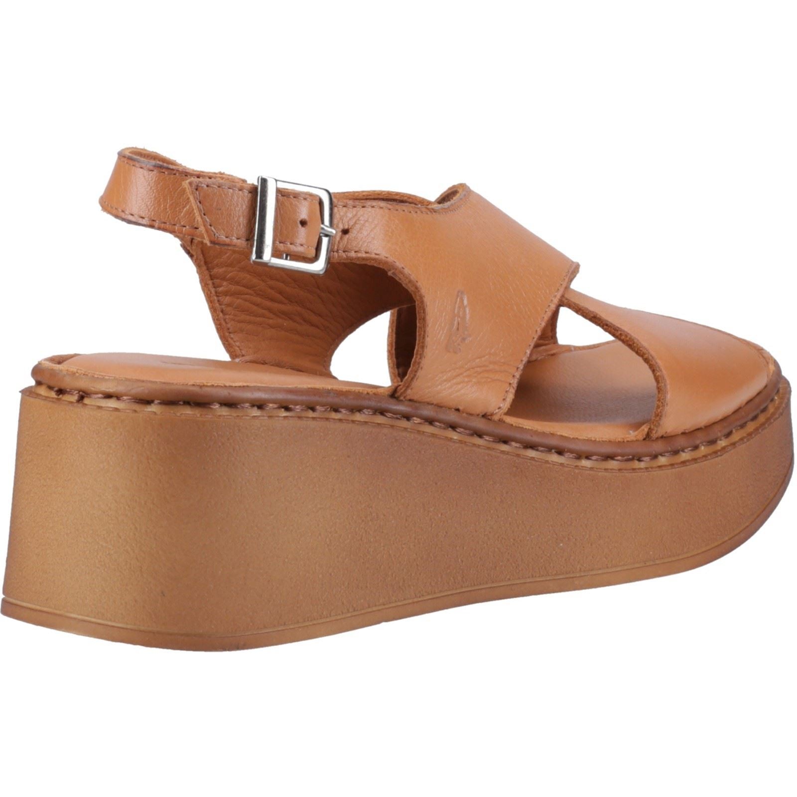Hush Puppies Bex Wedge Sandales Compensées En Nubuck Pour Femme, Couleur Beige