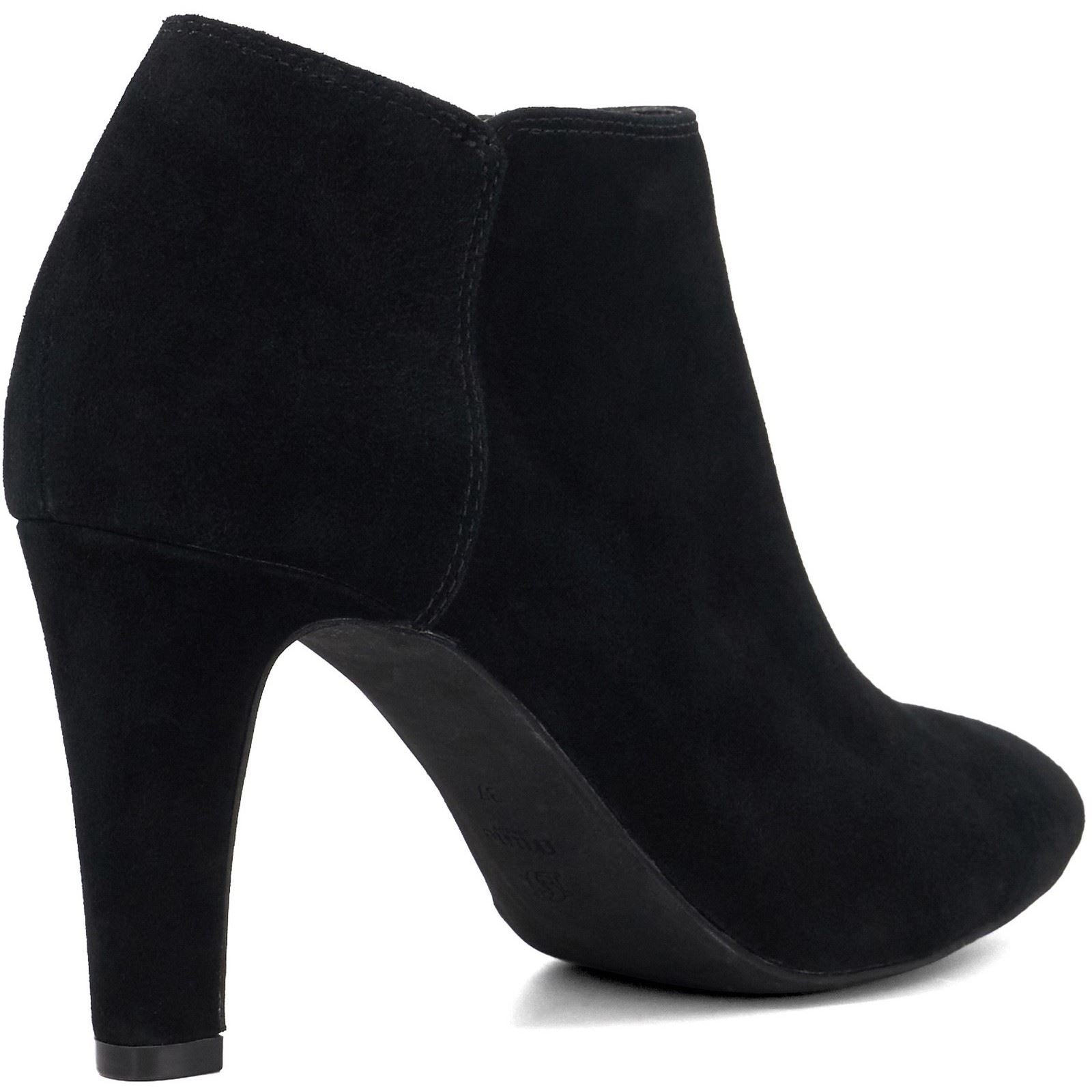 Dune Omarah Wide Fit Bottines À Talons Noires Pour Femmes Suède