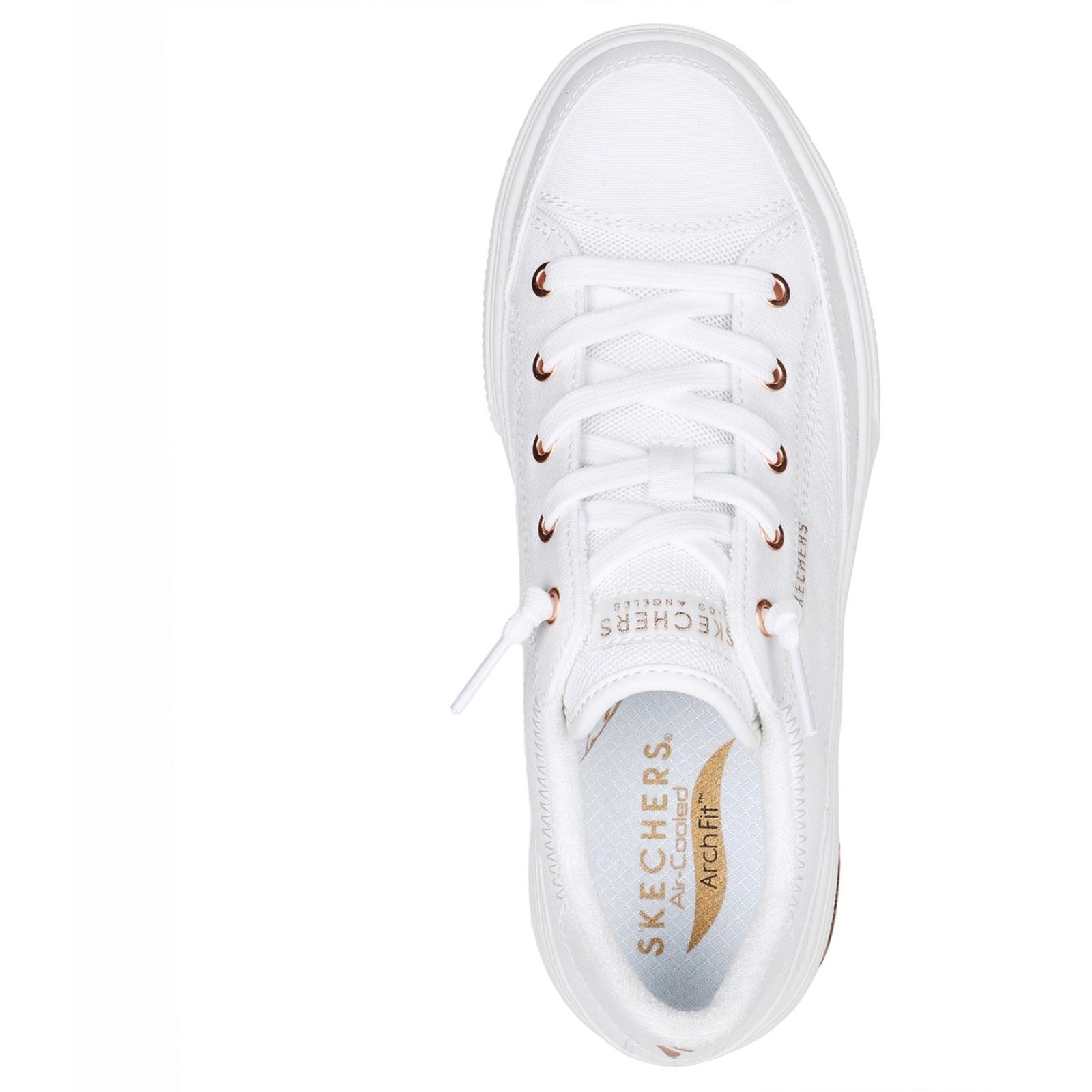 Skechers Arch Fit Arcade Meet Ya There Baskets Blanches En Coton Pour Femmes