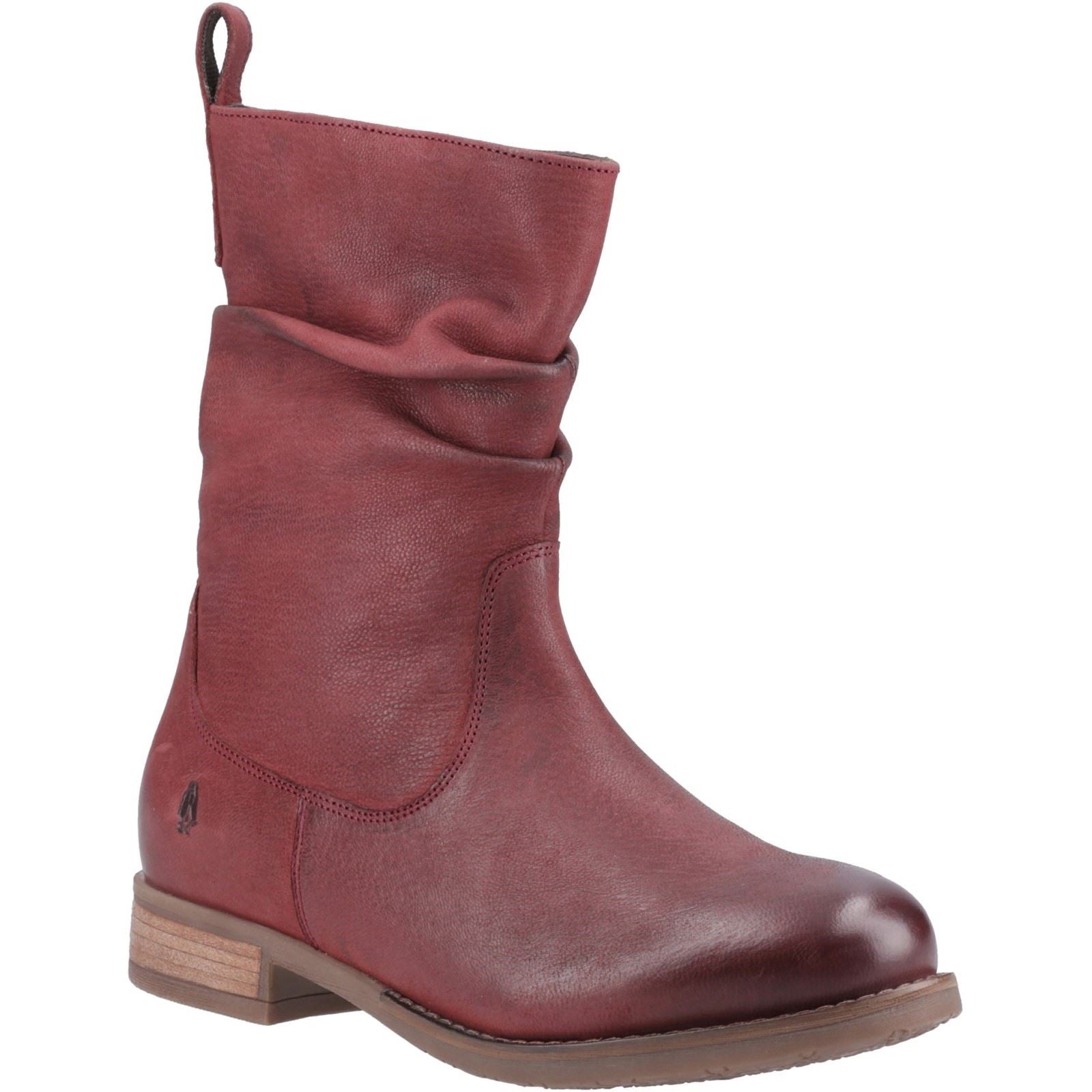 Hush Puppies Emilia Bottes Mi-mollet D'hiver En Cuir Bordeaux Pour Femme