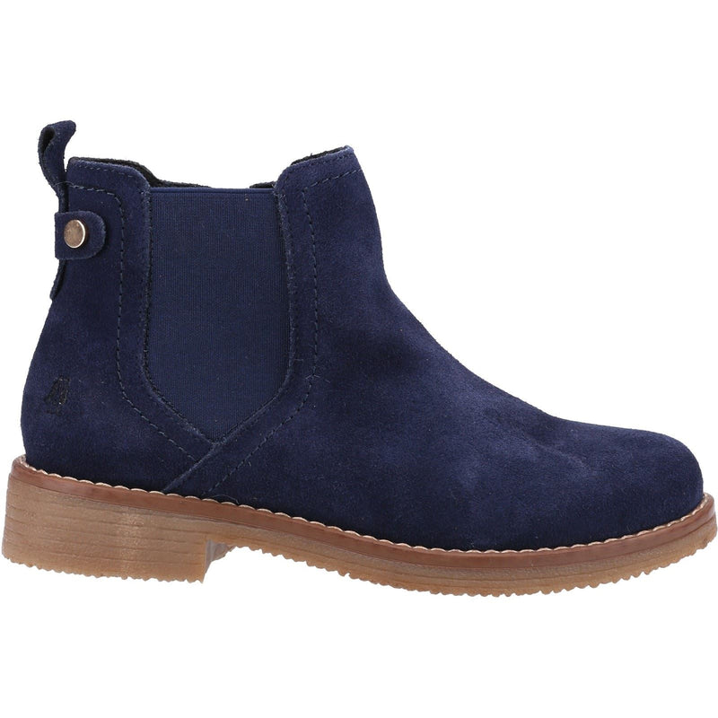 Hush Puppies Maddy Wide Bottes Plates Chelsea Pour Femmes En Suède Bleu Marine