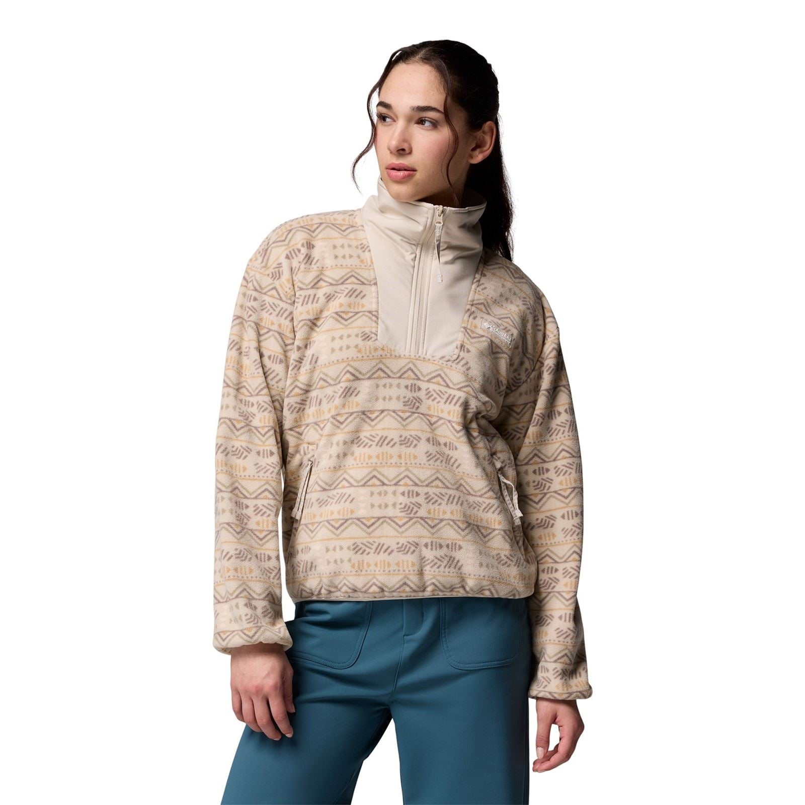 Columbia Sequoia Grove Printed Half Zip Pull En Polyester Pour Femme Marron