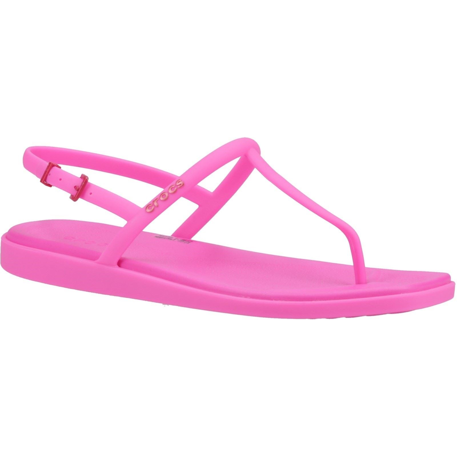 Crocs Miami Thong Flip Sandales roses pour femmes en Synthétique