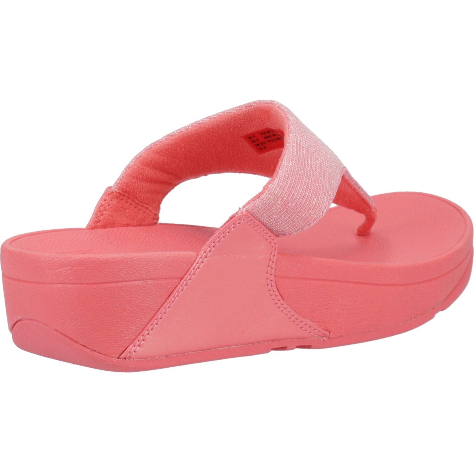Fitflop Lulu Shimmerlux Sandales En Polyester Pour Femmes Corail Rosé