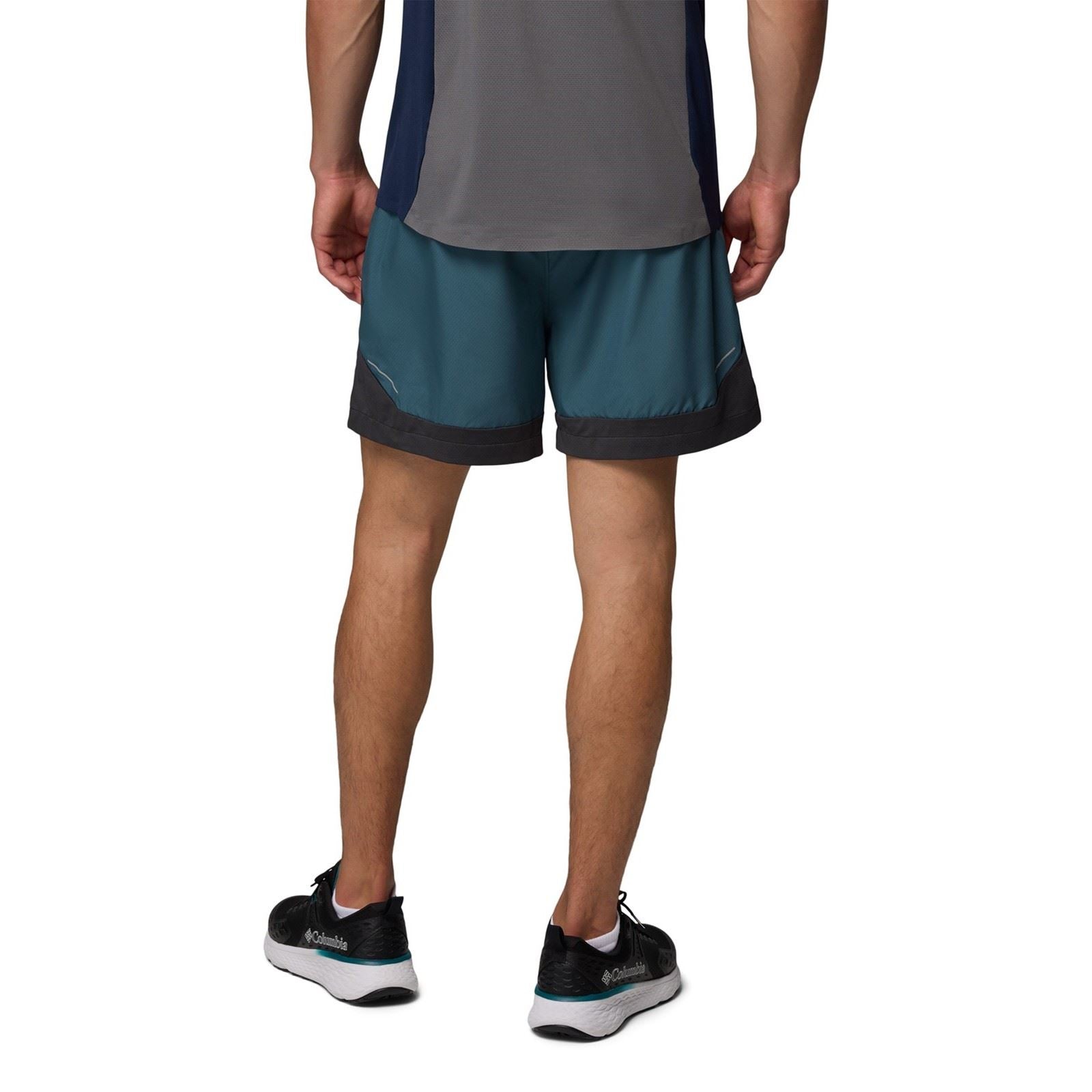 Columbia Three Pitch Shorts De Sport Bleus En Polyester Pour Homme