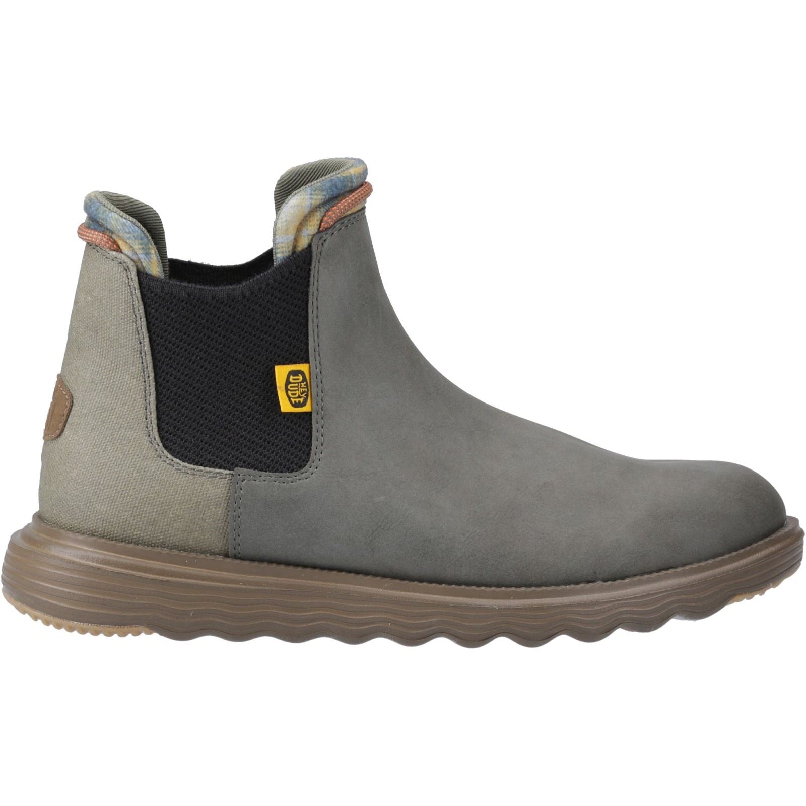 HEYDUDE Branson Classic Bottes Pour Hommes Olive Foncé/Espresso
