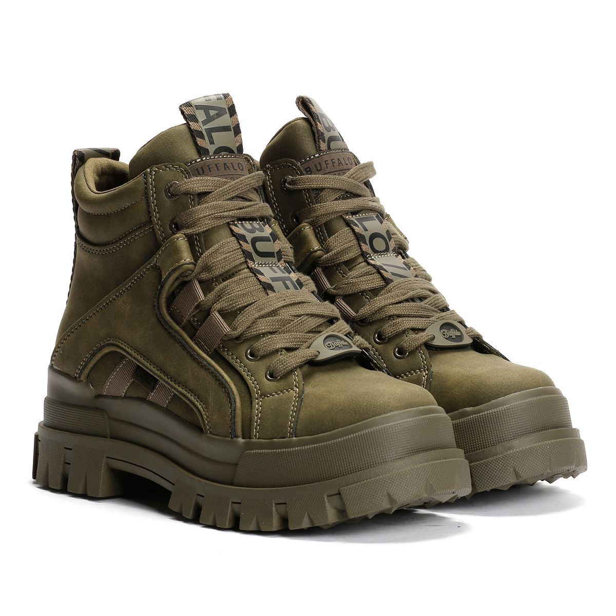 Buffalo Aspha NC Mid Bottes Vertes Pour Femmes