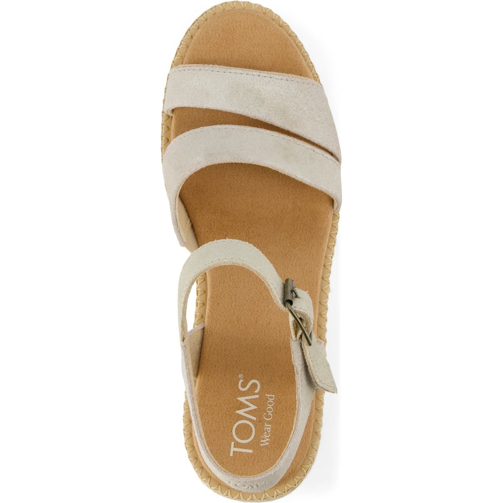 TOMS Darya Sandales En Cuir Pour Femme Couleur Champagne