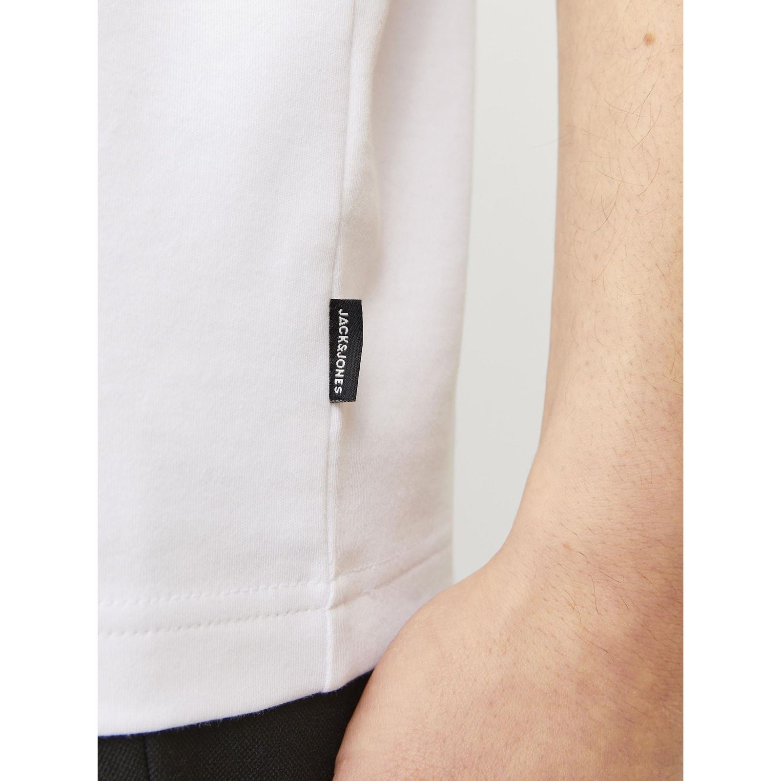 Jack & Jones Chad Branding T-Shirts Blancs À Manches Courtes En Coton Pour Hommes