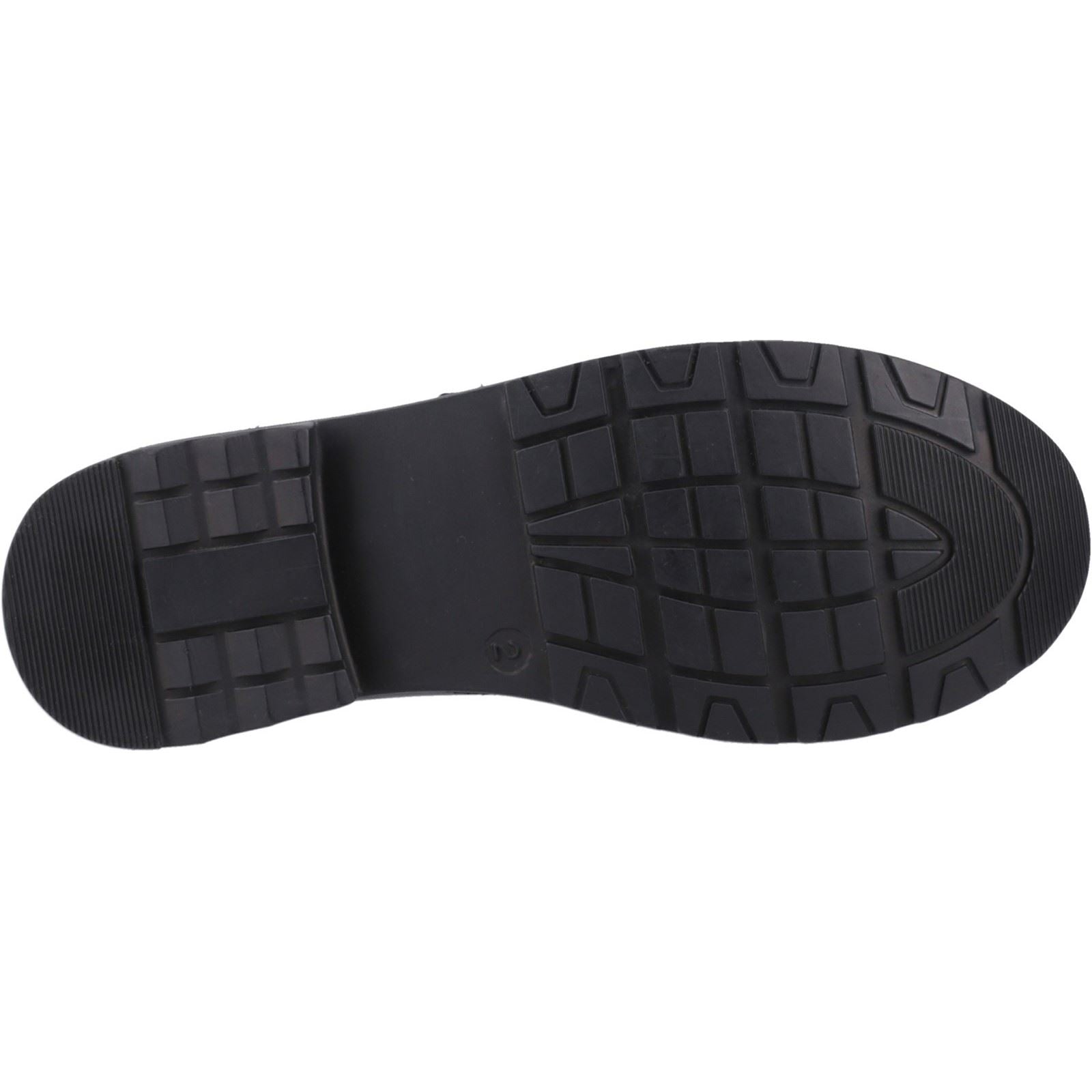 Hush Puppies Barry Senior Chaussures Noires Pour Garçons En Cuir