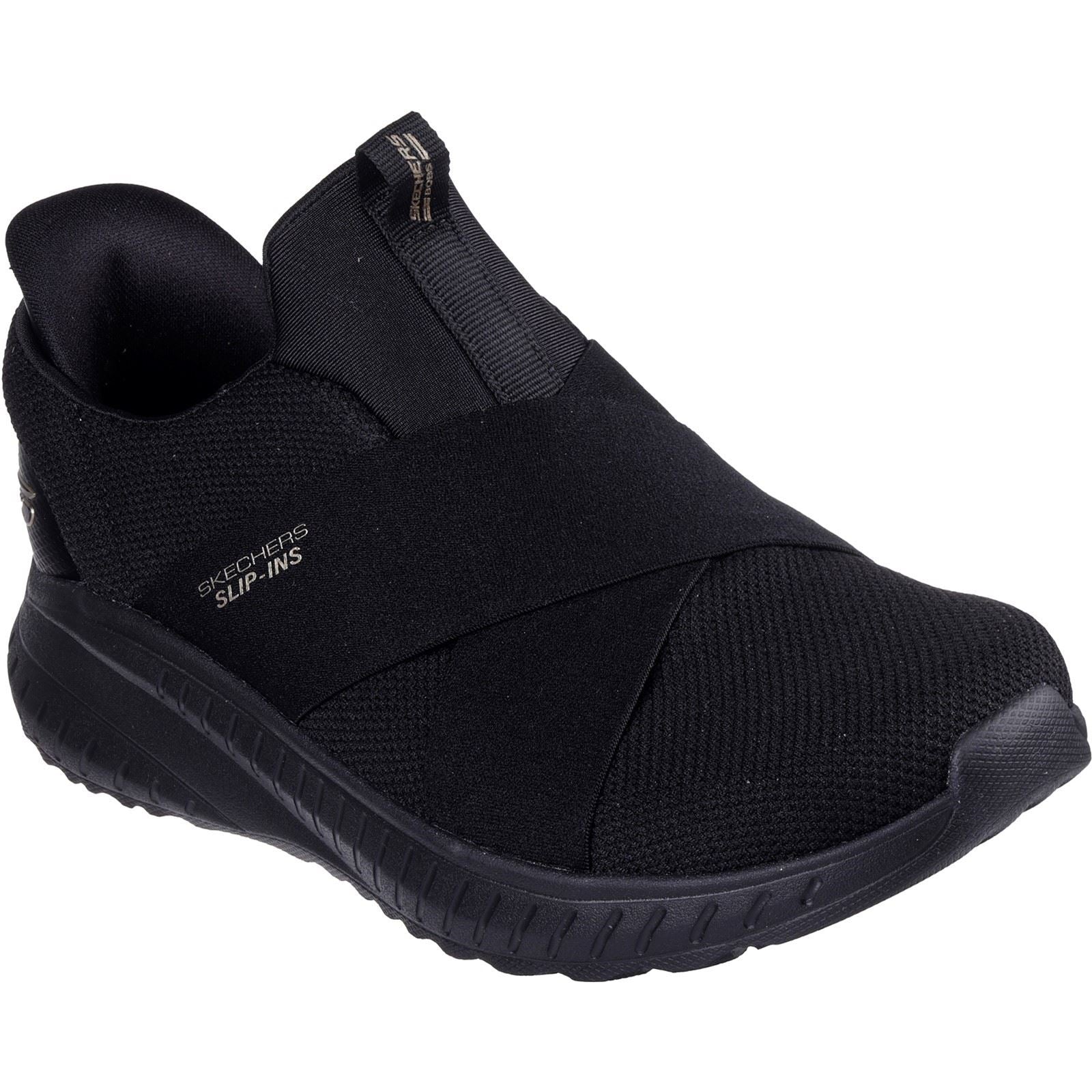Skechers Bobs Squad Chaos Your Moment Sneakers Noires Pour Femmes En Textile