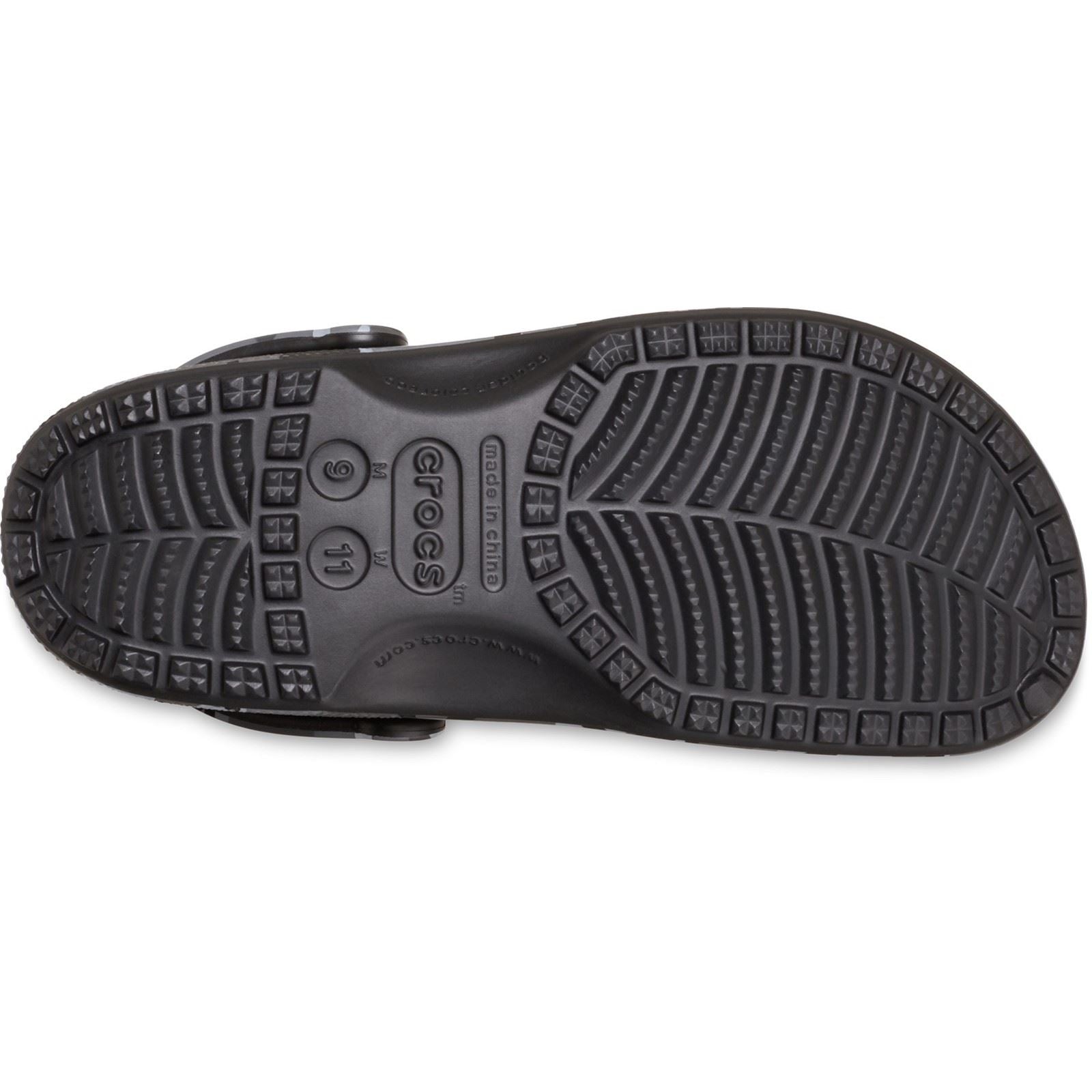 Crocs Classic Camouflage Clog Sabots En Thermoplastique Pour Hommes Noirs/Gris Ardoise