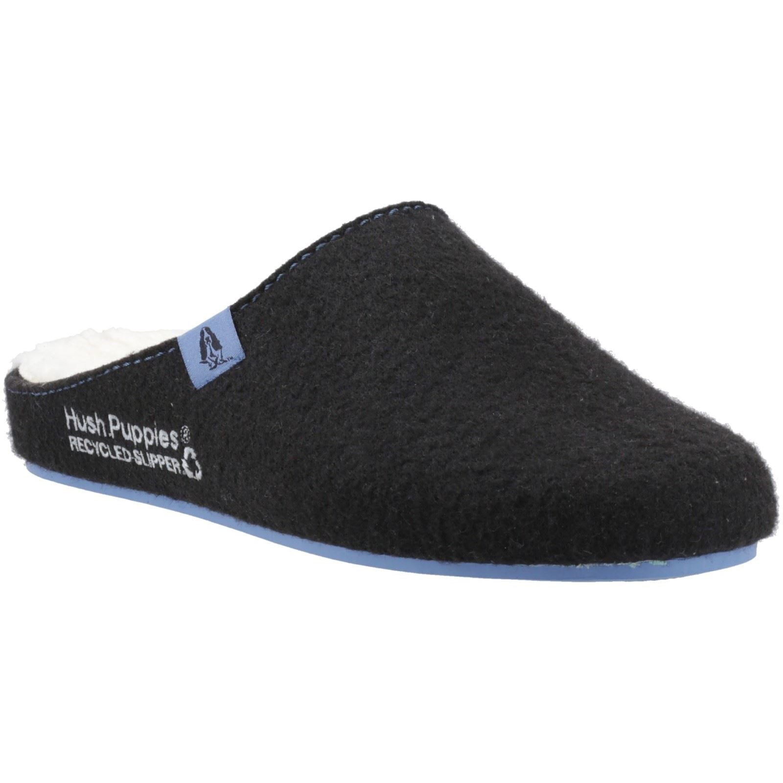 Hush Puppies The Good Slipper 90% De Chaussons Pour Hommes En Polyester Rpet Recyclé Noir/bleu