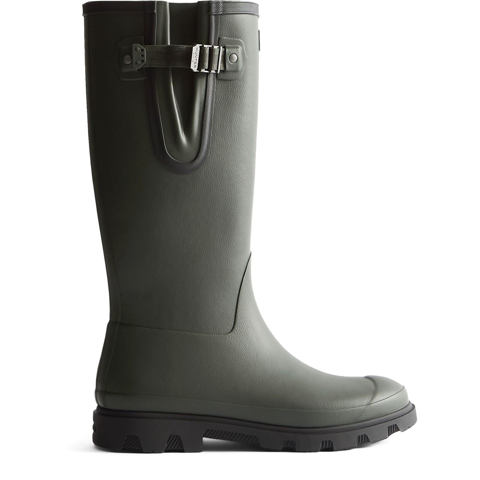 Hunter Downpour Adjustable Bottes De Wellington En Caoutchouc Pour Hommes Vert Olive Foncé/Noir