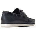Base London Stern Chaussures Bateau En Cuir Pour Hommes, Bleu Marine