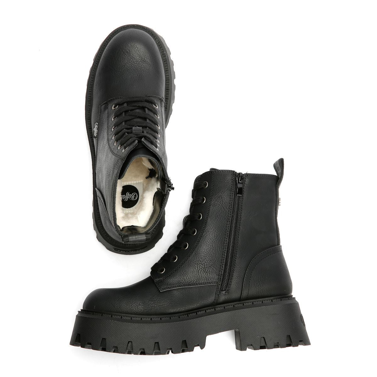 Buffalo Aspen Lace Up Warm Bottes Noires Pour Femmes