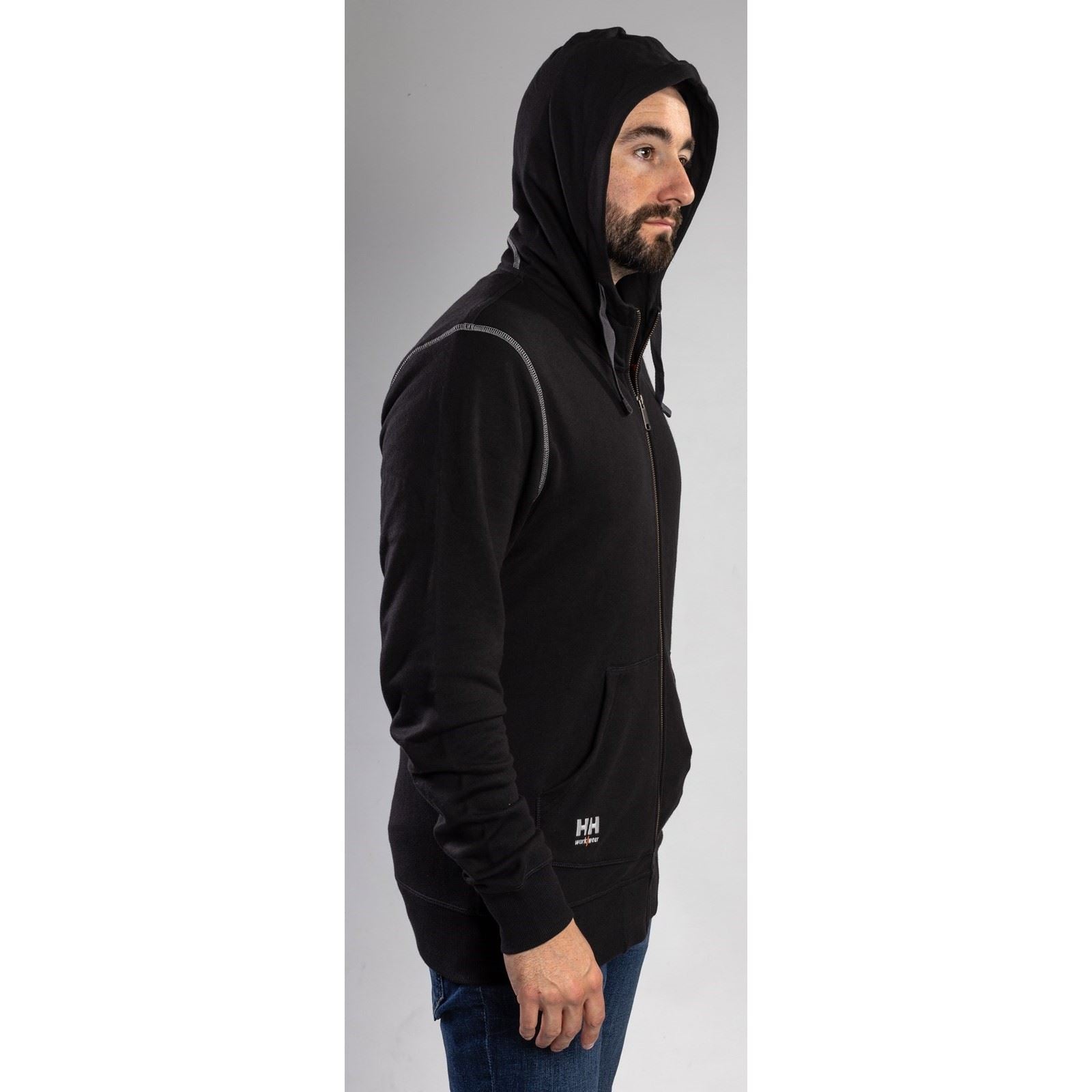 Helly Hansen Workwear Oxford Zip Sweatshirt À Capuche Noir En Coton Pour Homme