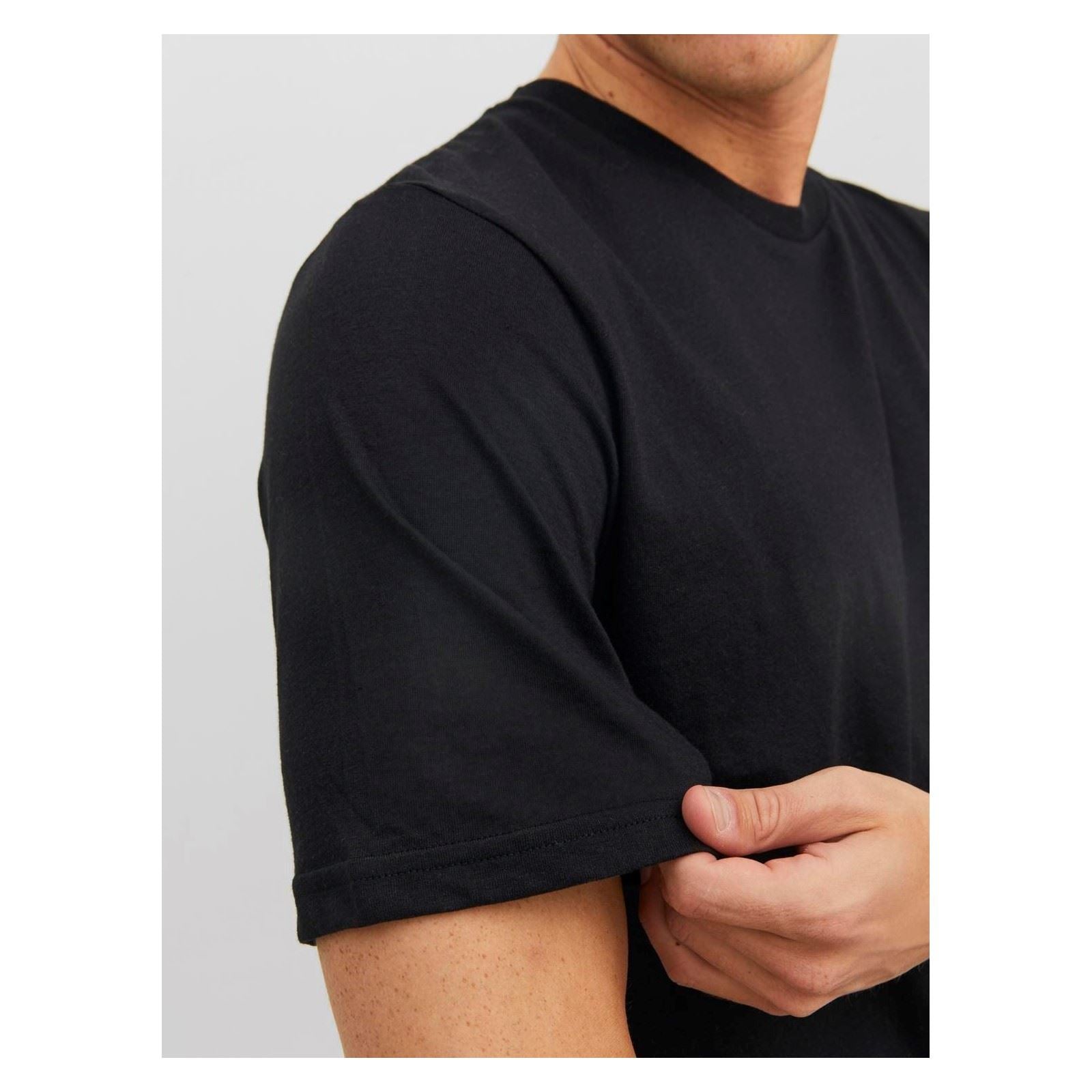 Jack & Jones Under Tee Lot de 3 T-Shirts À Manches Courtes Noirs En Coton Pour Hommes