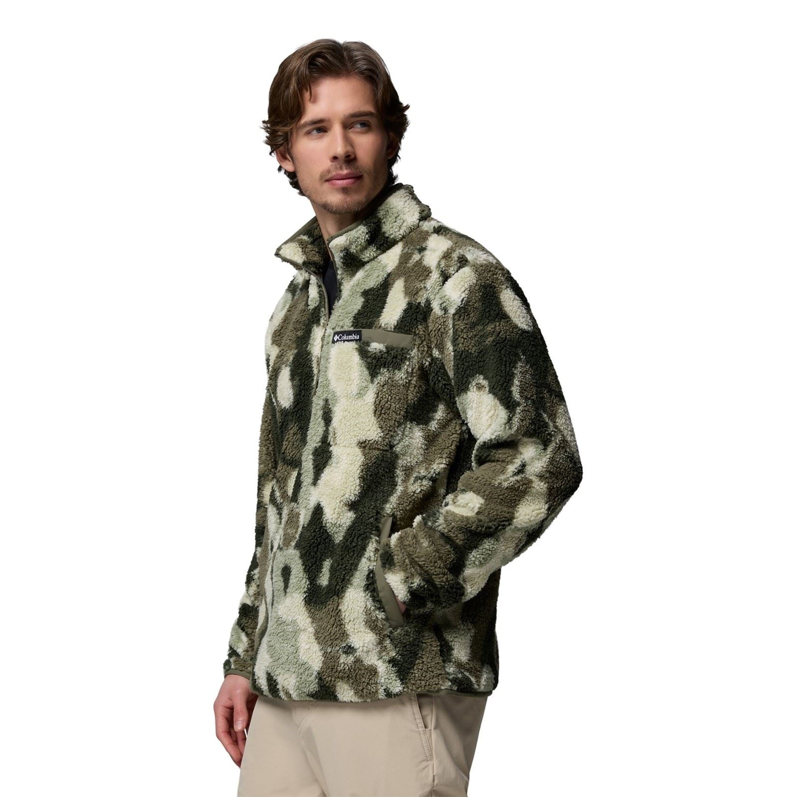 Columbia Rugged Ridge High Pile Half Zip Pull En Polaire Vert Pour Homme