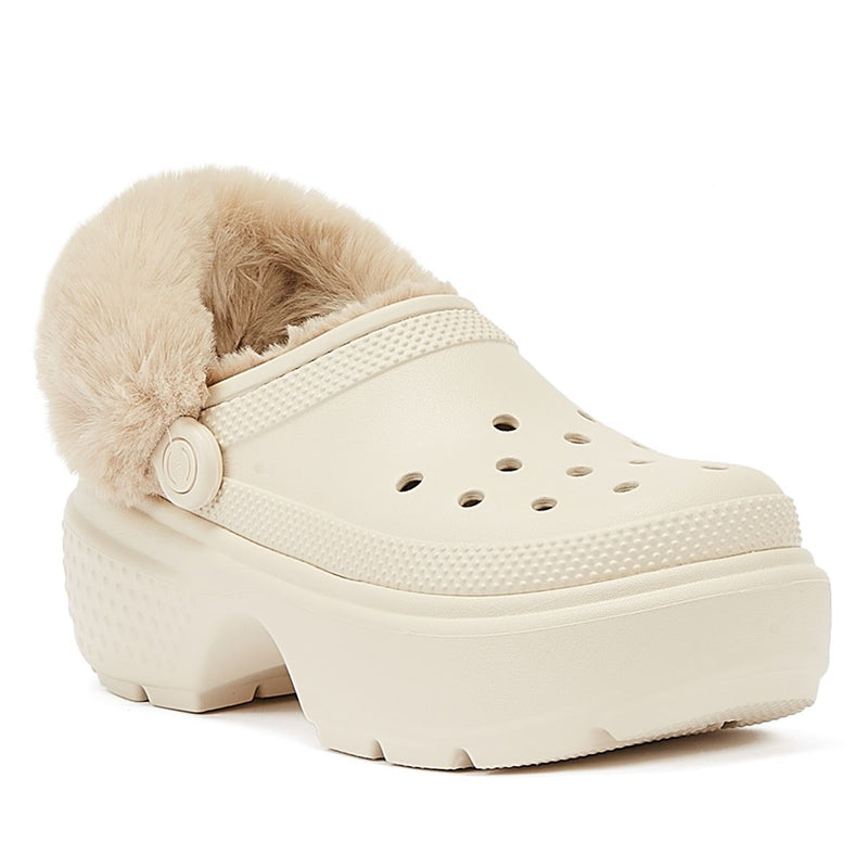 Crocs Sabots À Talons Compensés Pour Femmes Beige