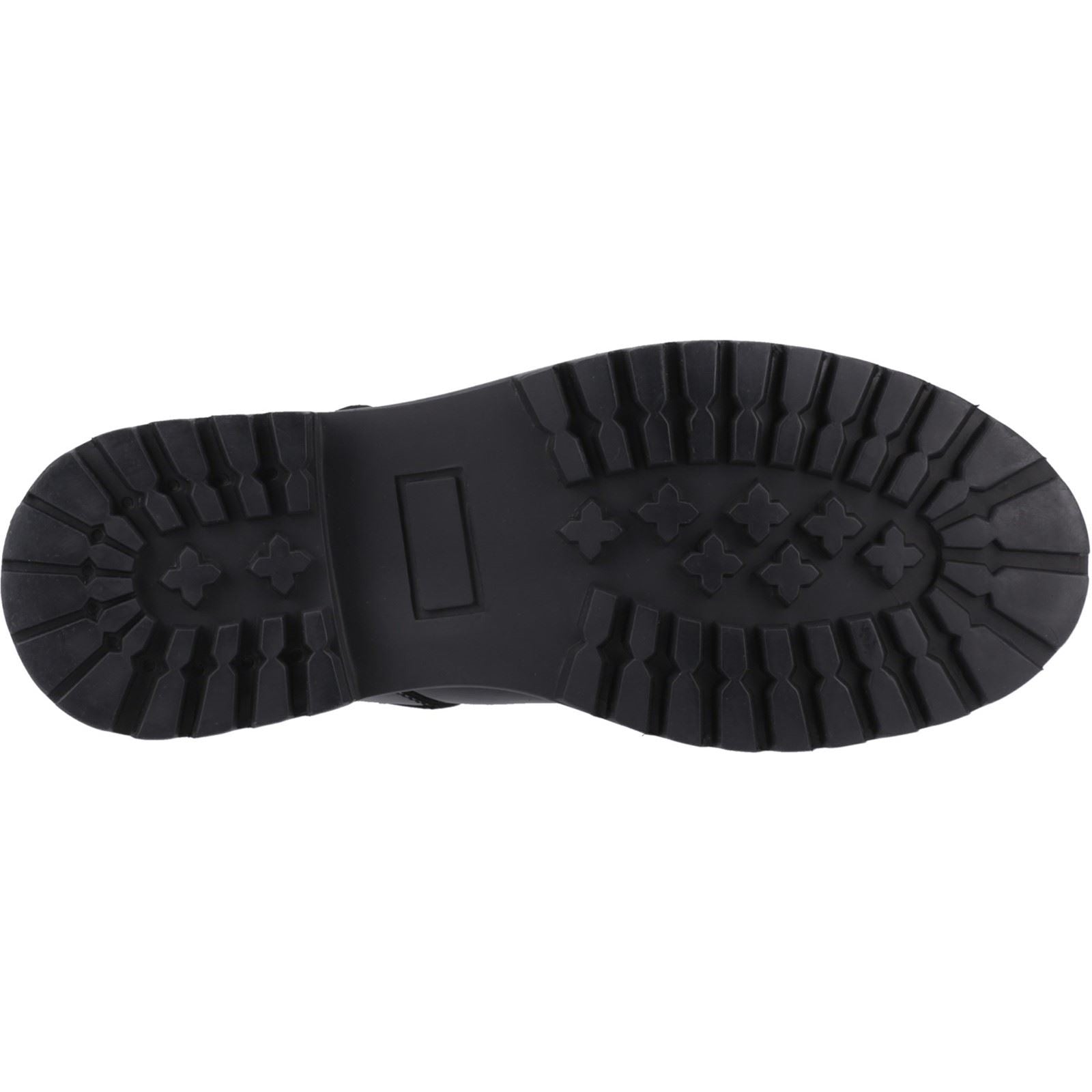 Hush Puppies Aurora Patent Senior Chaussures Noires Pour Filles En Cuir