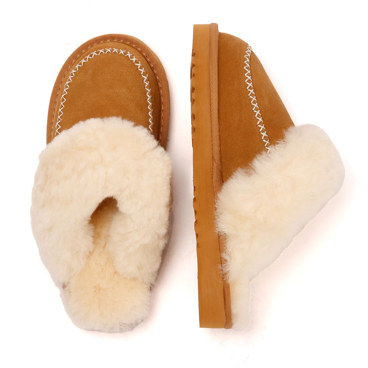 Osprey London The Celeste Chaussons En Suède Pour Femmes Marron clair