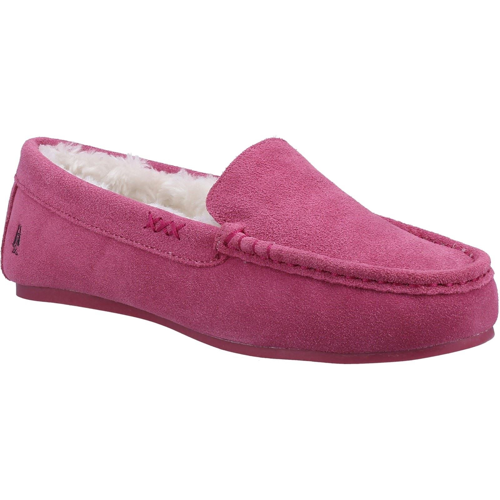 Hush Puppies Annie Mocassin Chaussons Roses En Daim Pour Femmes
