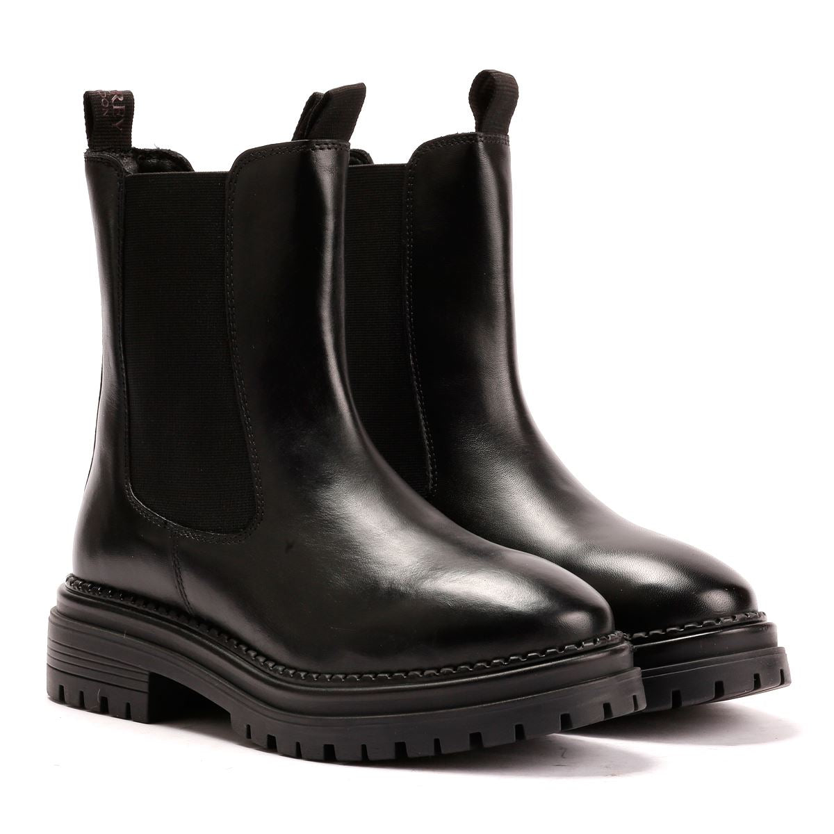 Osprey London The Hampton Chelsea Bottes Noires En Cuir Pour Femmes