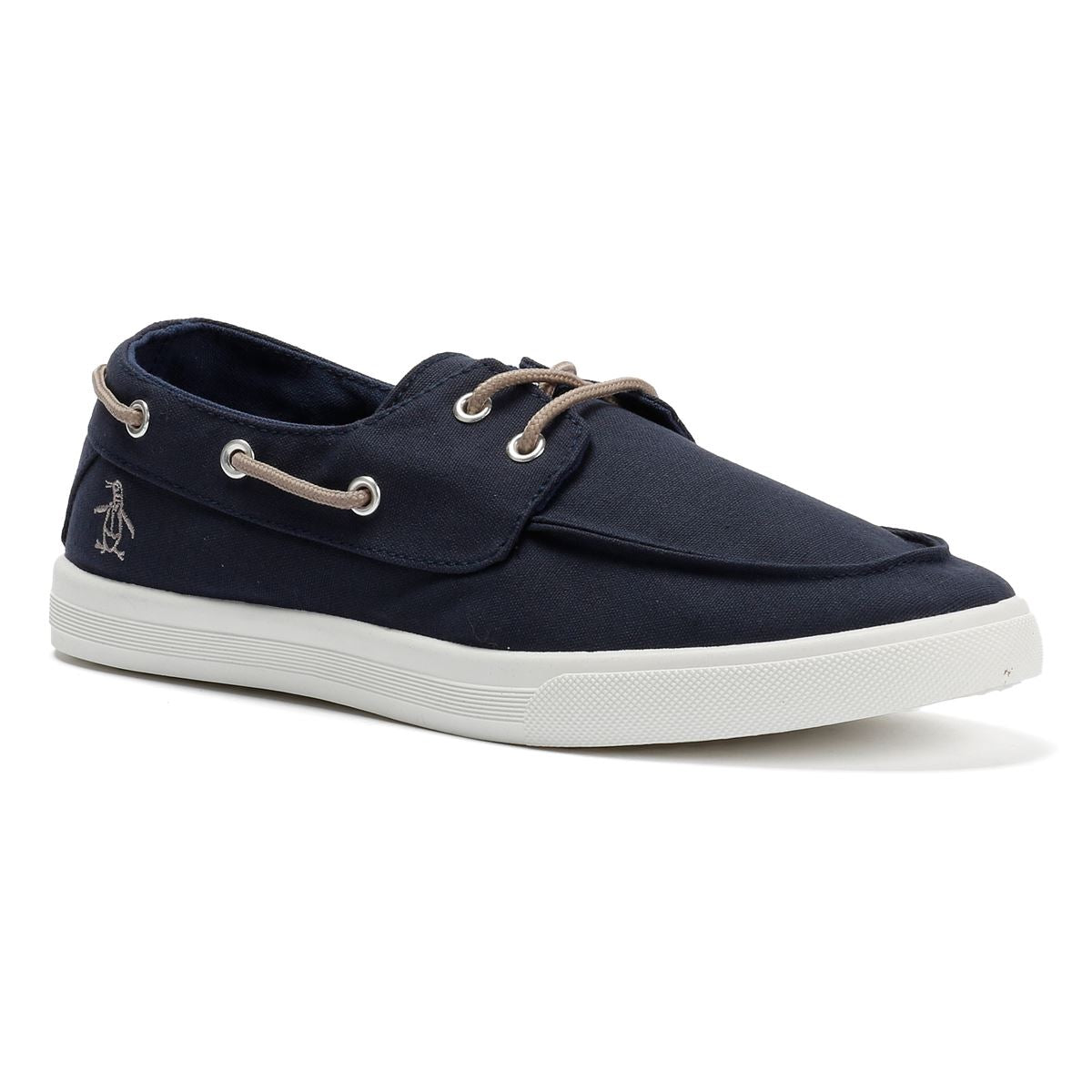 Penguin Sailor Chaussures Lacées Bleues En Toile Pour Hommes