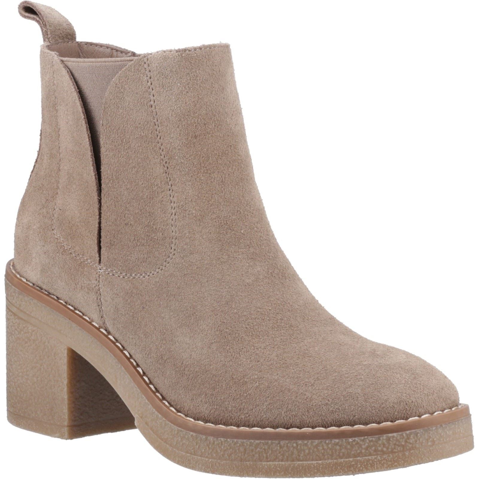 Hush Puppies Felicia Femmes Suédoises Bottines À Talons Chelsea Taupe