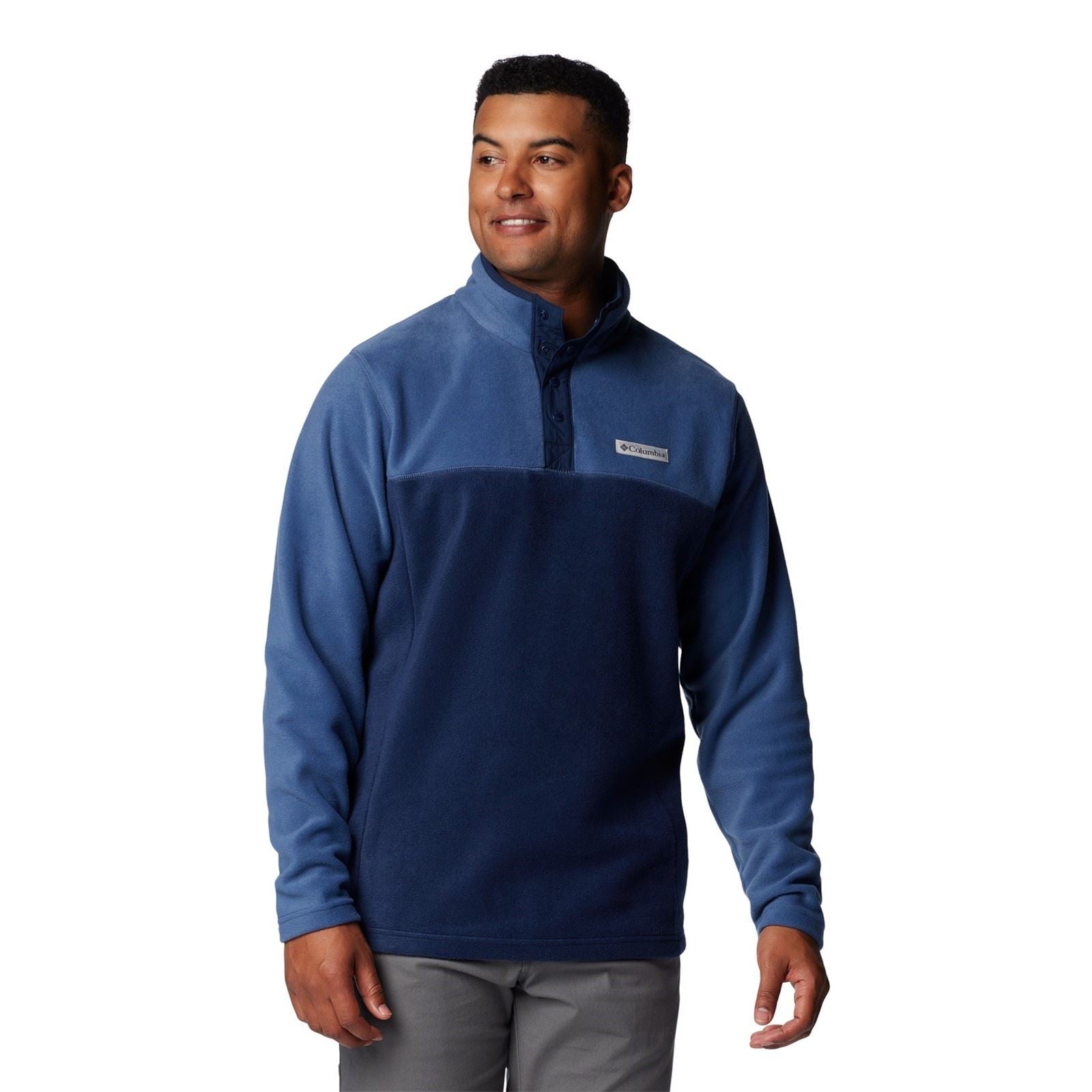Columbia Steens Mountain Half Snap II Veste En Polaire Bleue Pour Homme