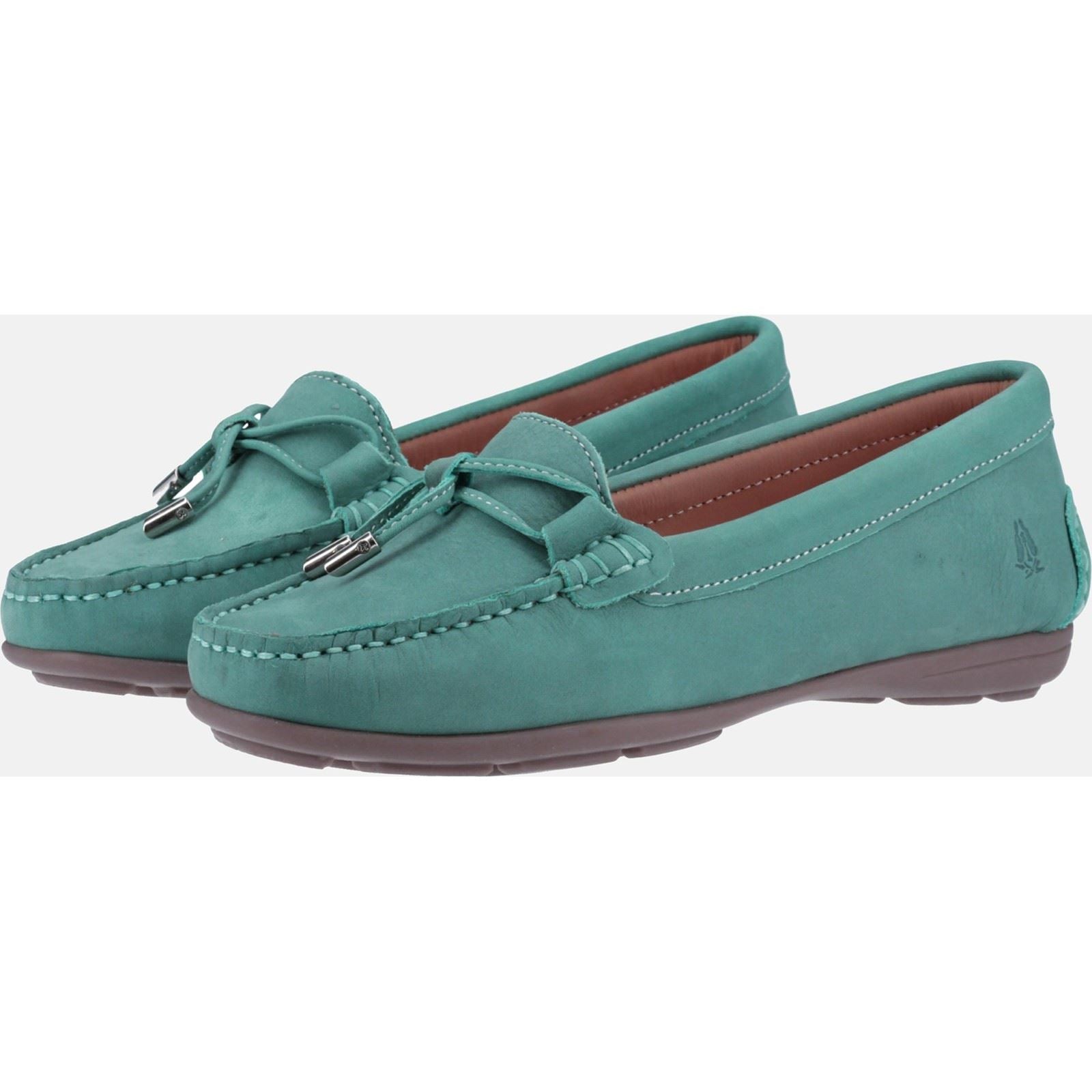 Hush Puppies Maggie Mocassins En Cuir Bleu Ciel Pour Femmes