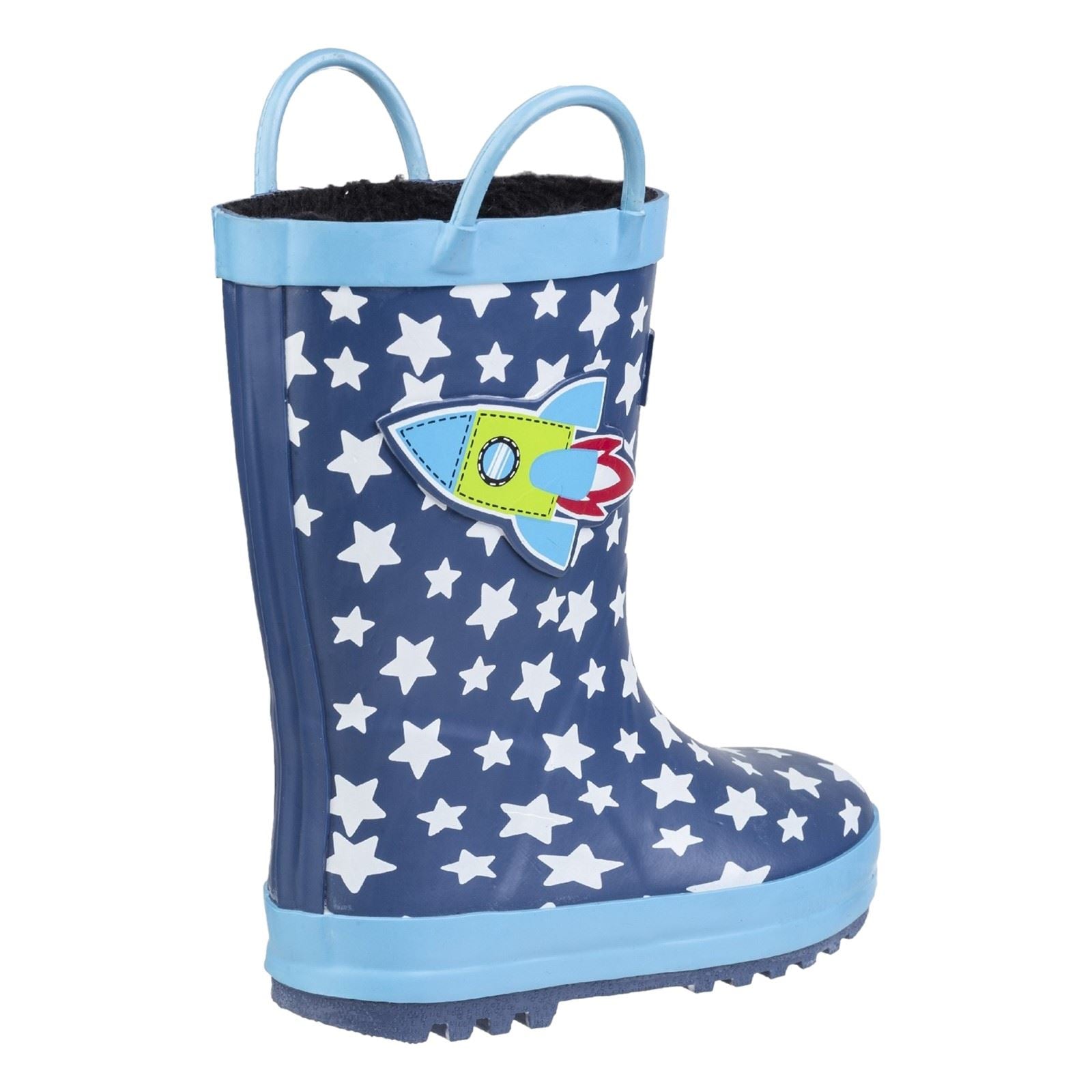 Cotswold Sprinkle Caoutchouc Bottes En Caoutchouc Bleu Foncé & Blanc