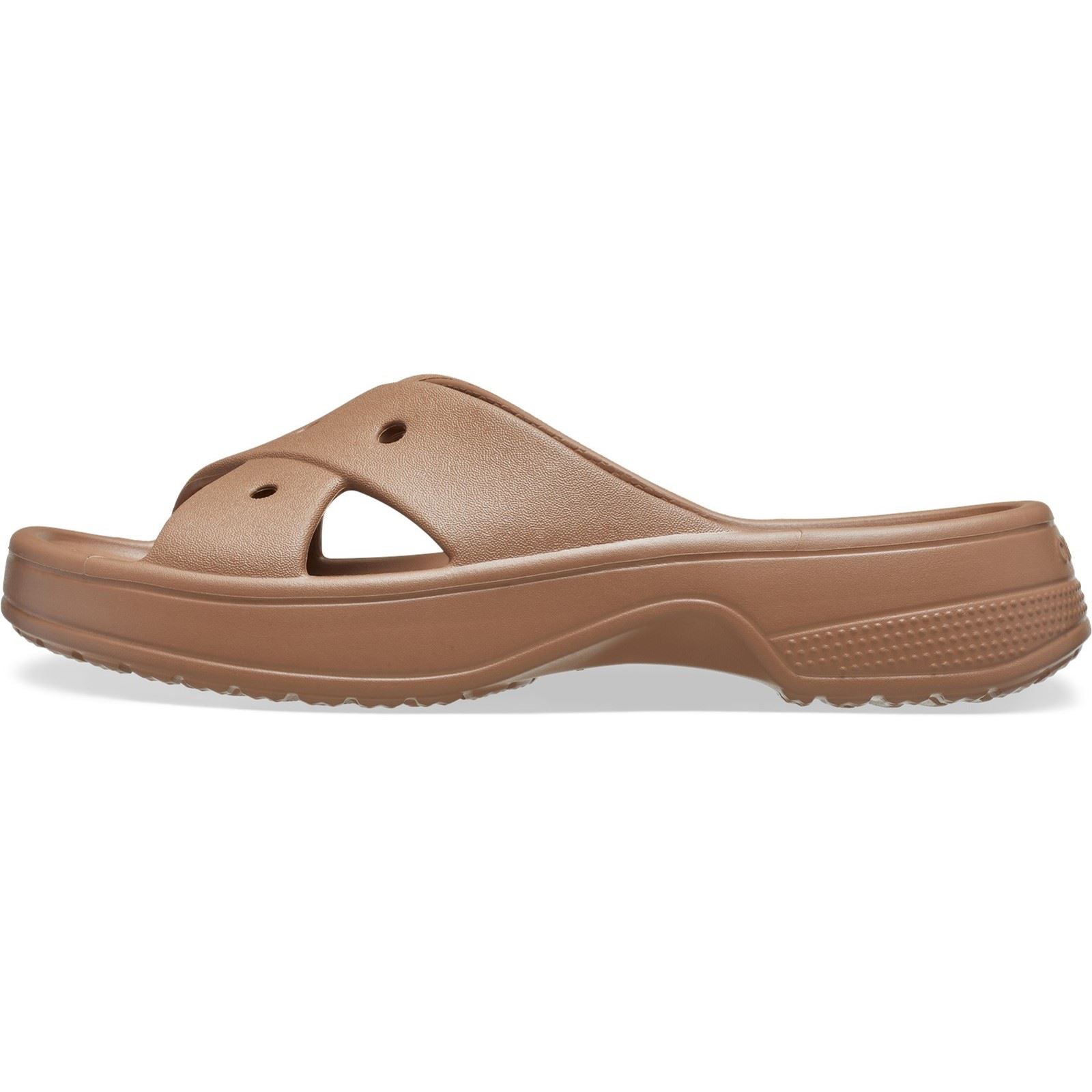 Crocs Classic Cross Strap Sandales En Chocolat Au Lait Pour Femme En Thermoplastique
