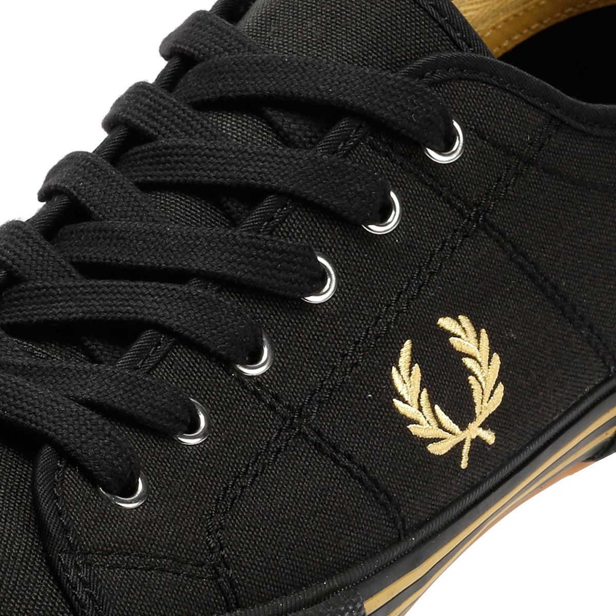 Fred Perry B708 Vintage Tennis Baskets Noires En Toile Pour Hommes
