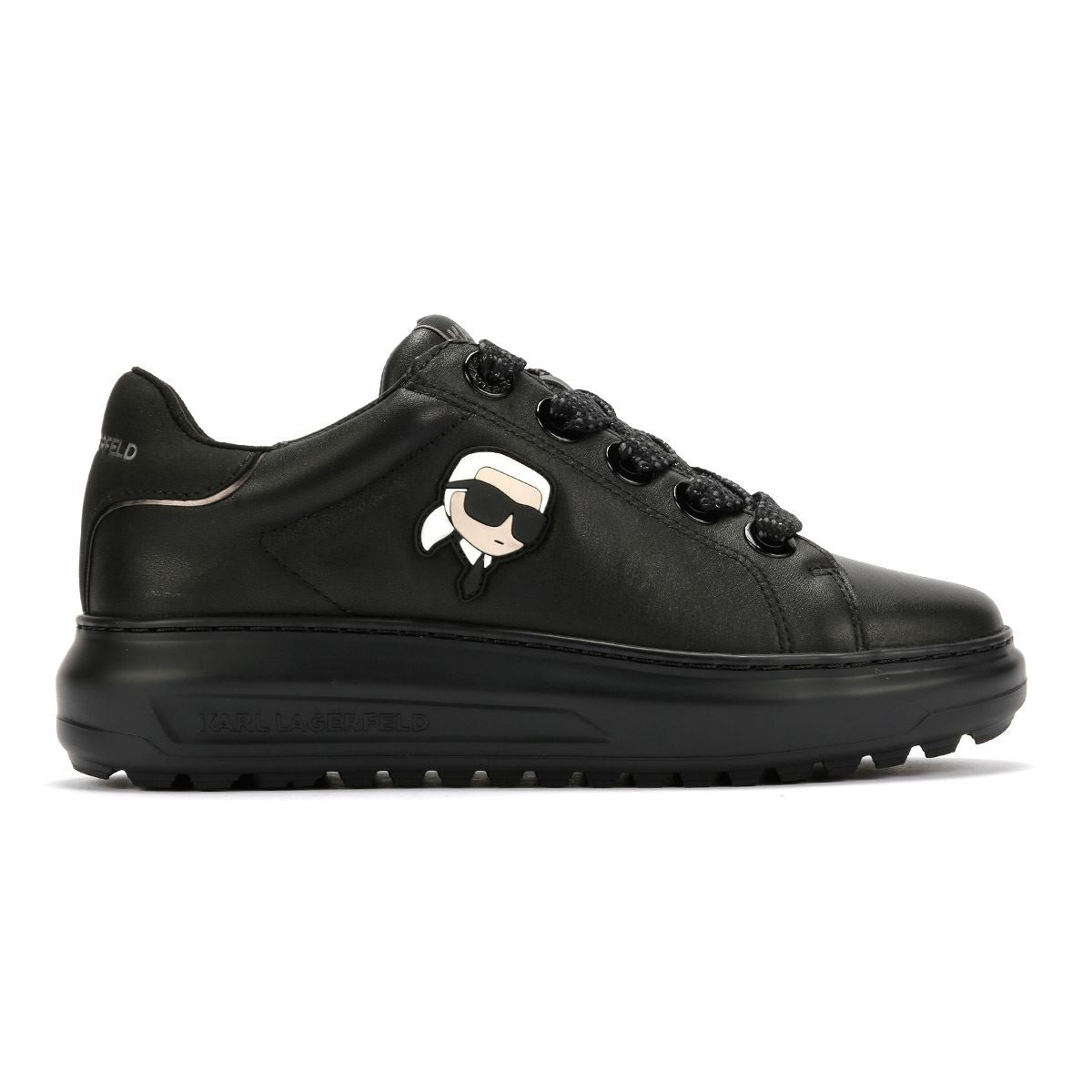 Karl Lagerfeld Kapri Lug Karl NFT Lo Lace Baskets Noires En Cuir Pour Femmes