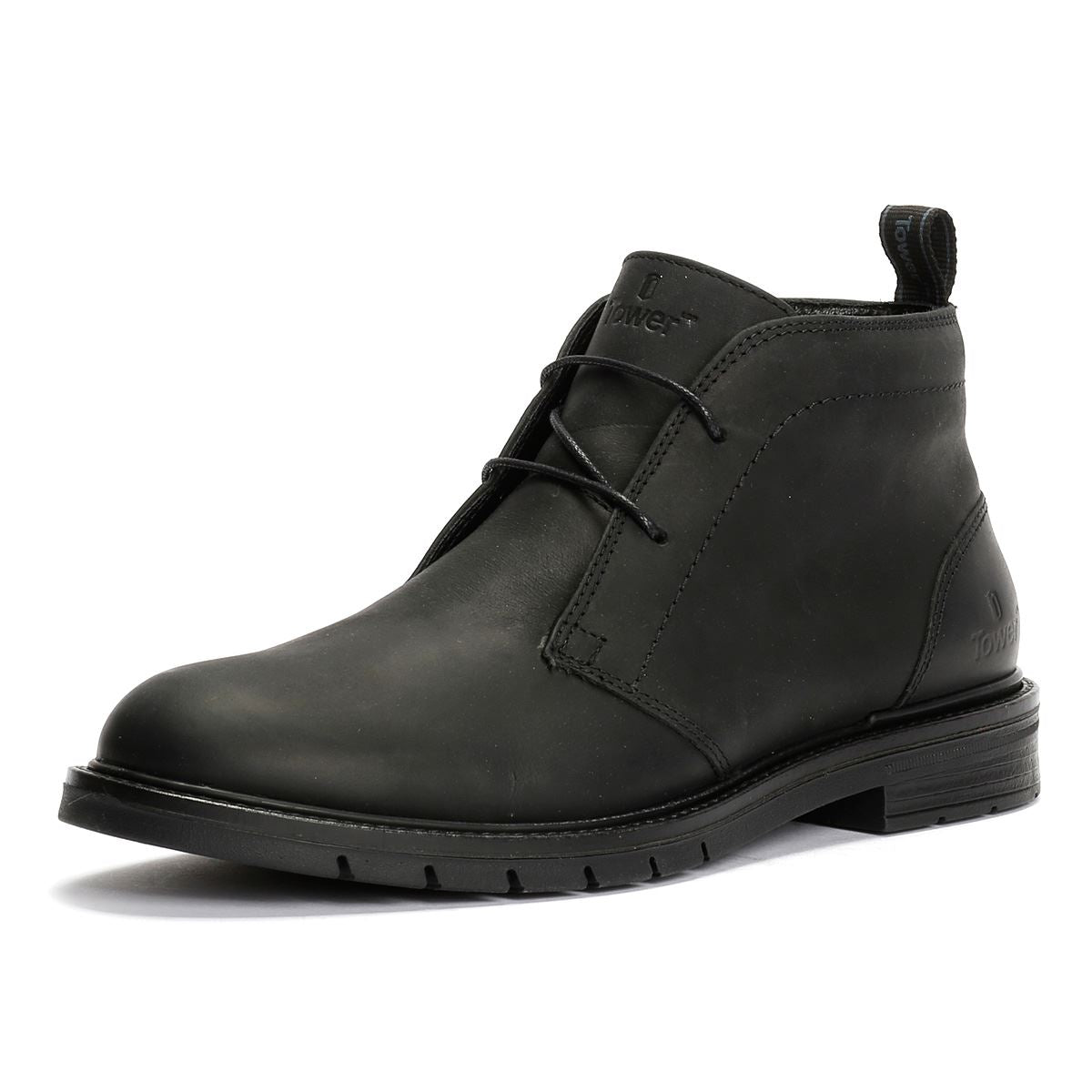Tower London Armour Chukka Lace  Bottes Noires En Cuir Pour Hommes