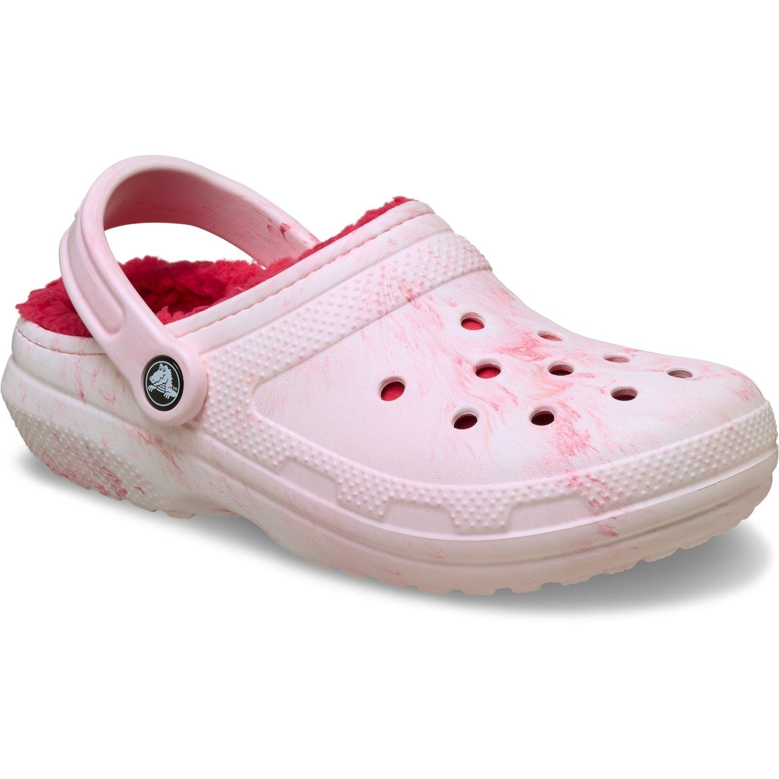 Crocs Classic Lined Clog Sabots En Plastique Thermoformable Pour Femmes En Rose Poudré