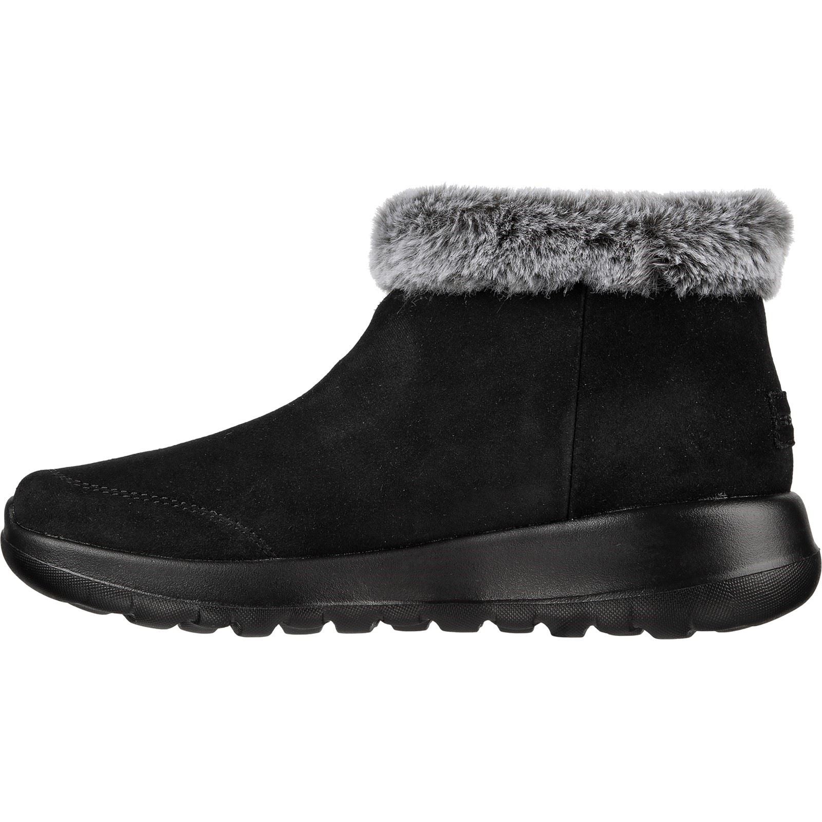 Skechers On-The-Go Joy First Glance Bottes Noires/Grises Pour Femmes En Cuir