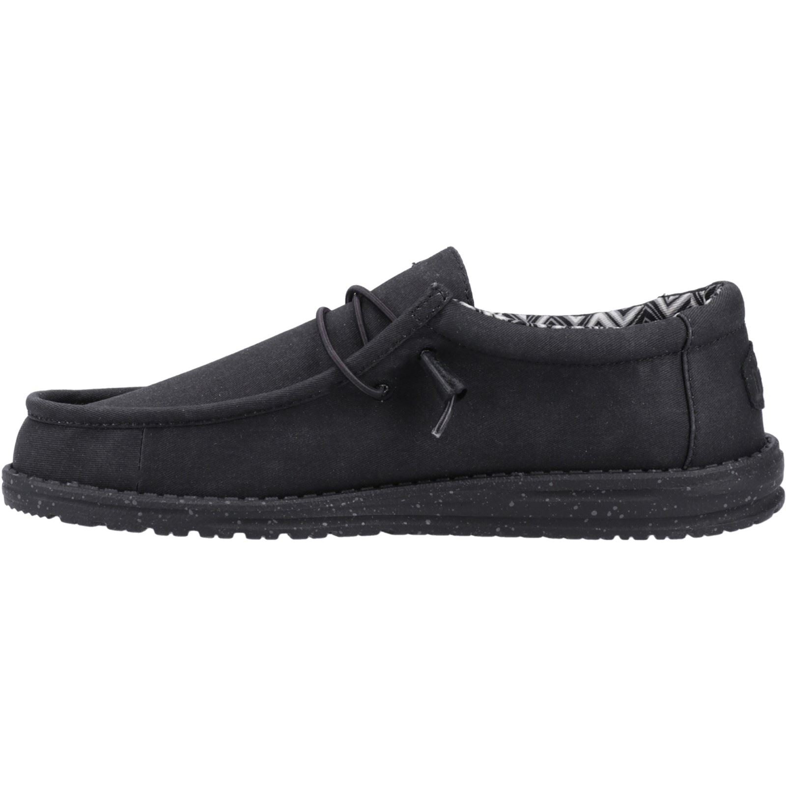 HEYDUDE Wally Canvas Chaussures Bateau Noires Pour Hommes En 100% Coton