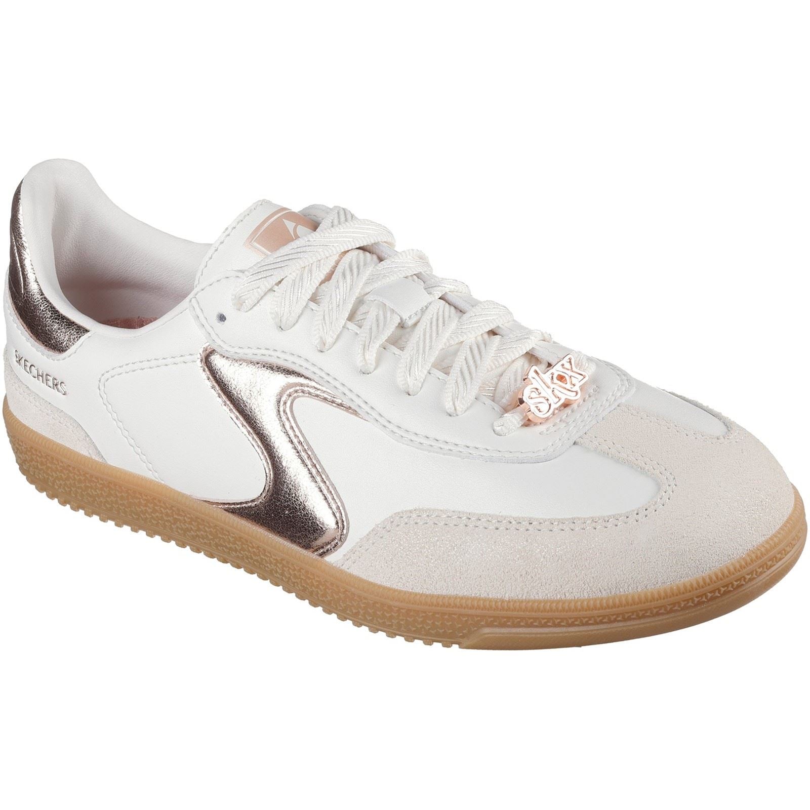 Skechers Hotshot Cool Glow Baskets Blanches/rose Doré Pour Femmes