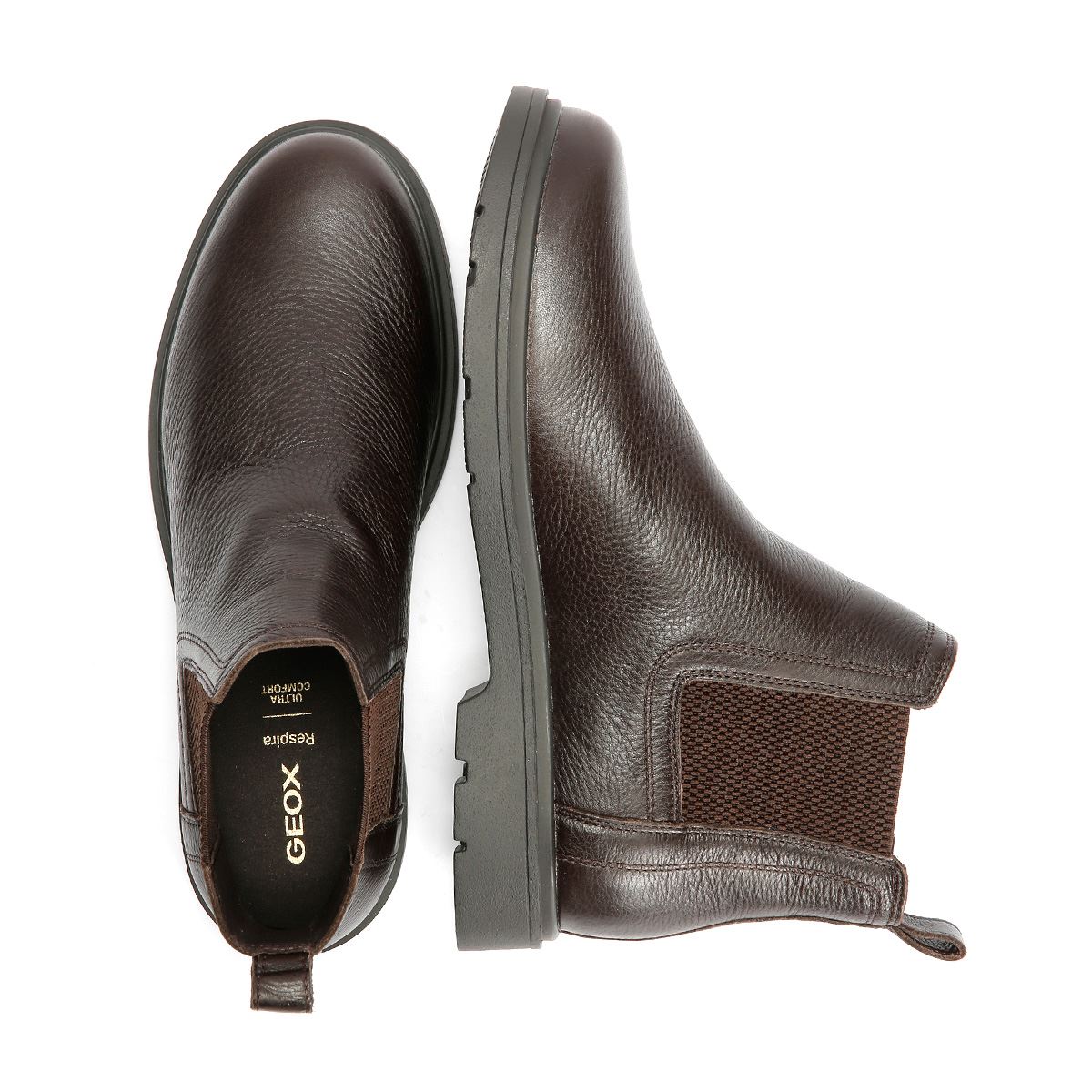 Geox Spherica EC1 C Tumble Bottes En Cuir Pour Hommes Marron